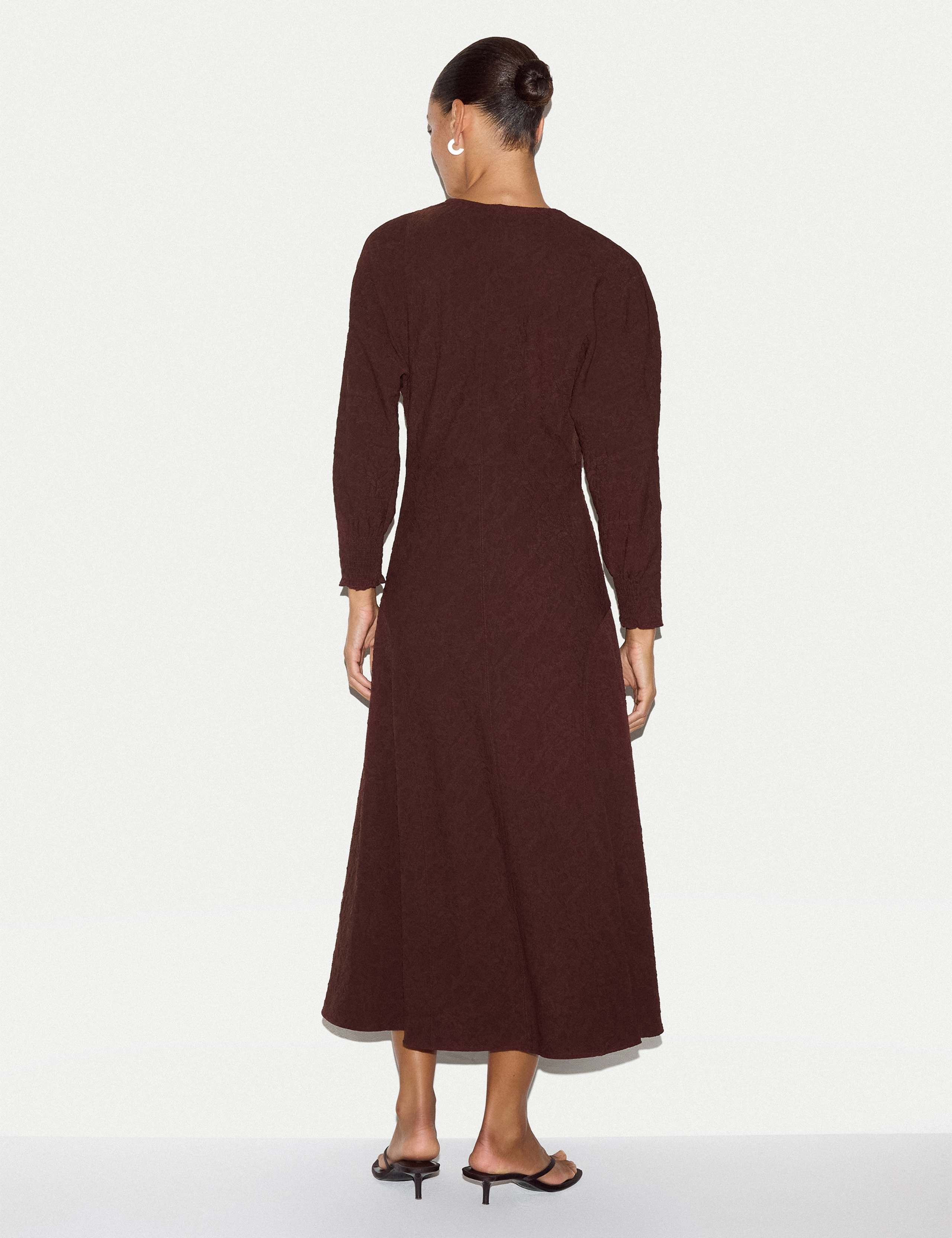 Textured V-Neck Midaxi Skater Dress 3 of 5