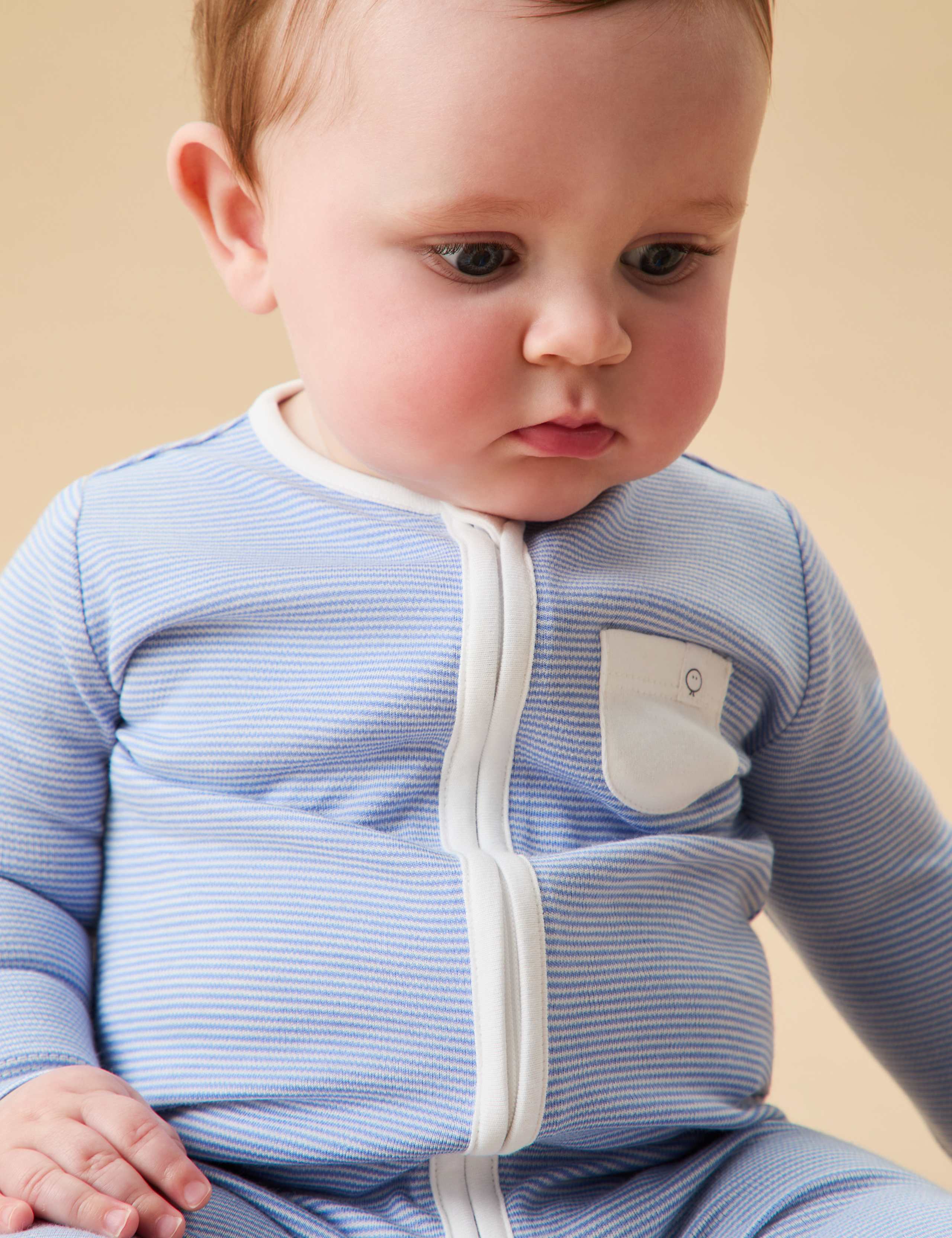 3pk Cotton Blend Striped Zip Sleepsuits (0-24 Mths) 4 of 5