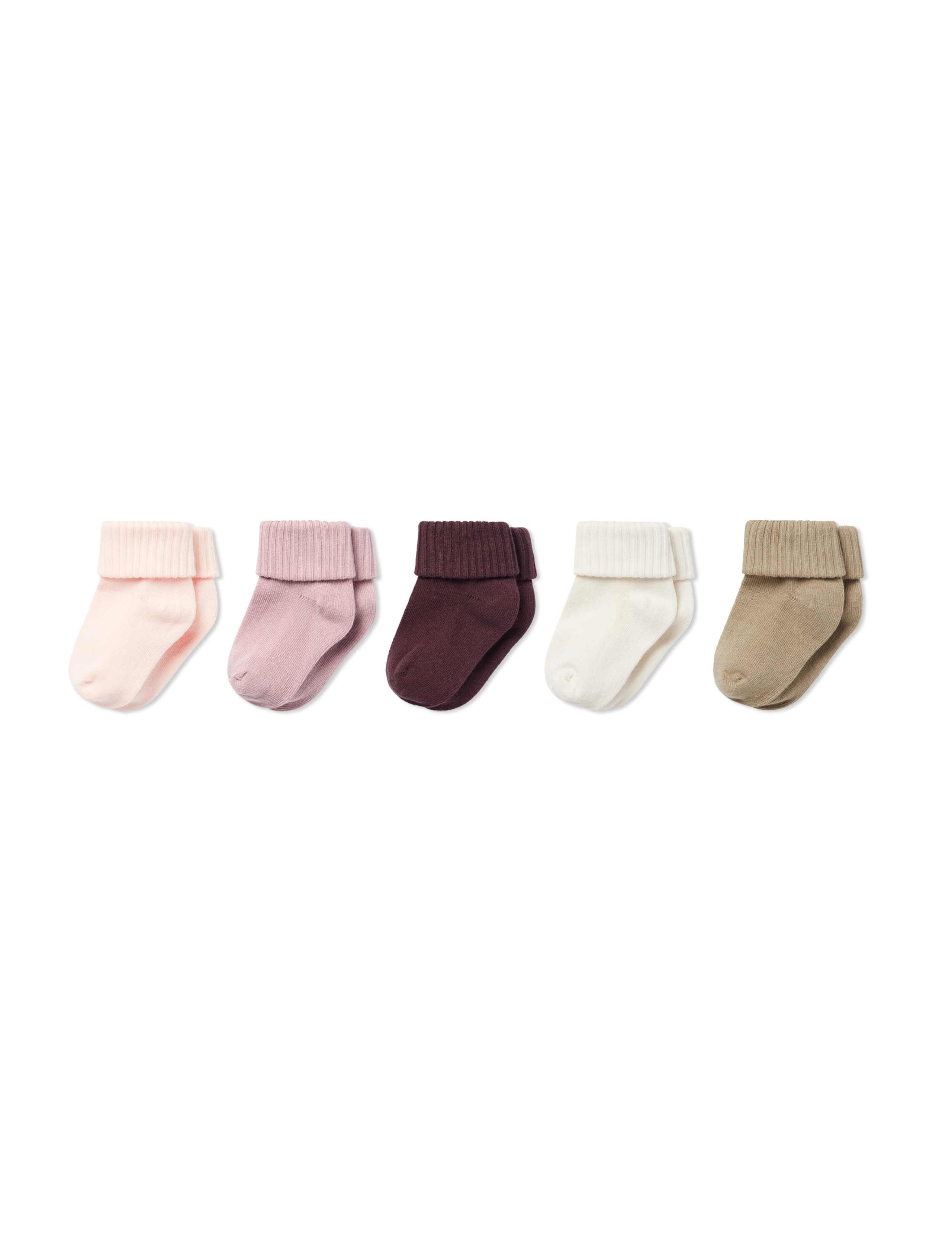 5 Pack Cotton Rich Ribbed Baby Socks (0-2 Yrs) 1 of 2