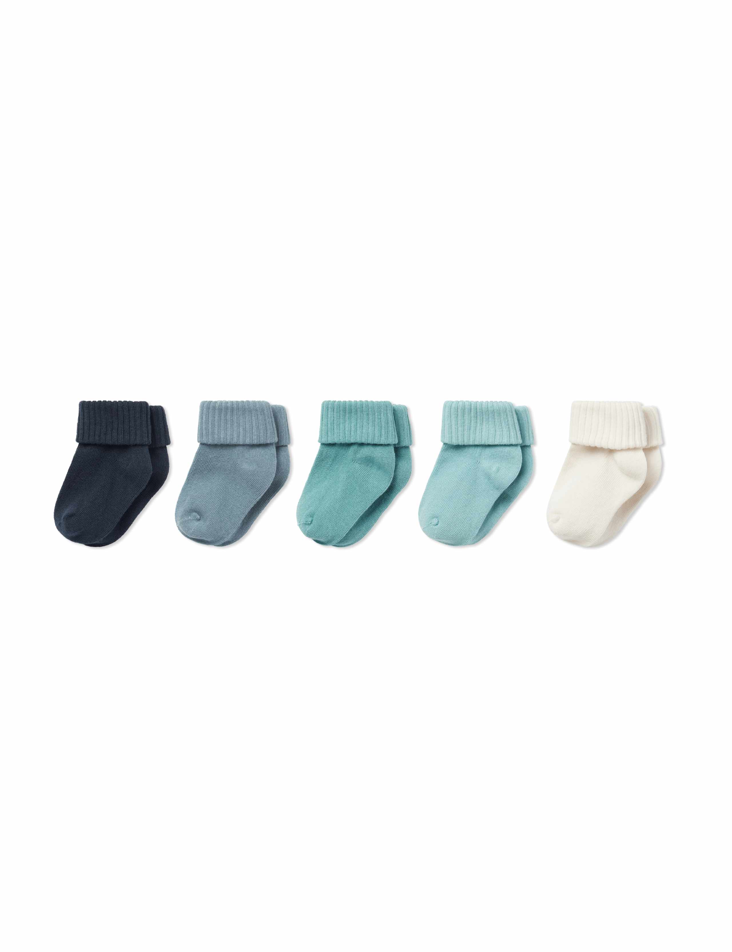 5 Pack Cotton Rich Ribbed Baby Socks (0-2 Yrs) 2 of 2