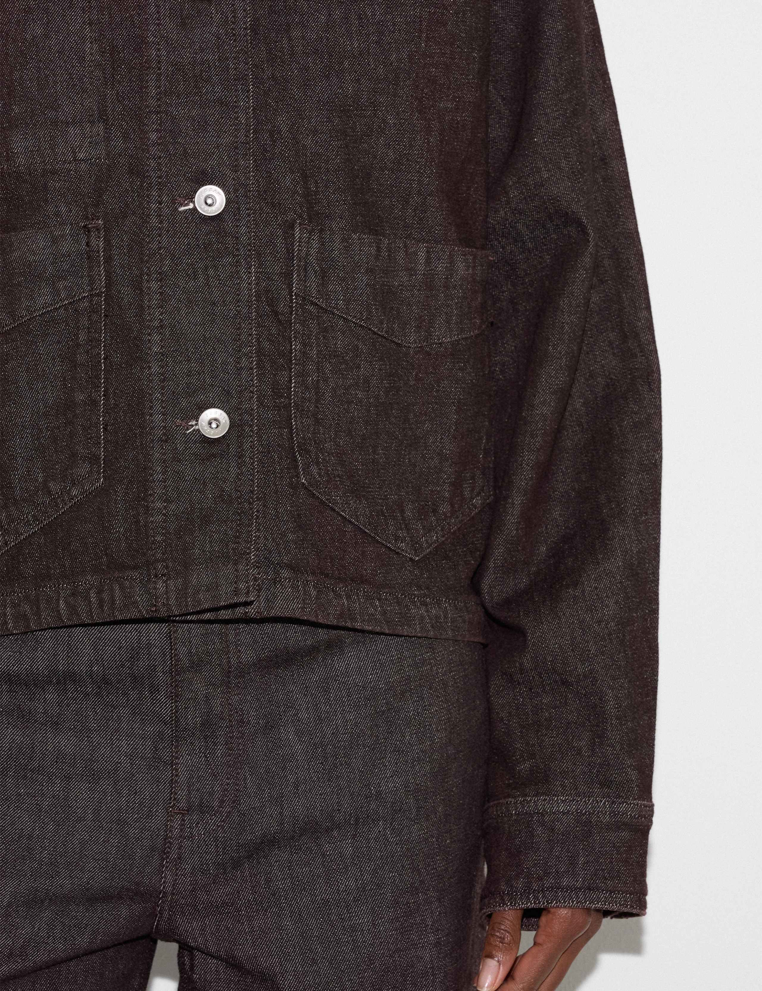 Denim Textured Cropped Jacket 6 of 6