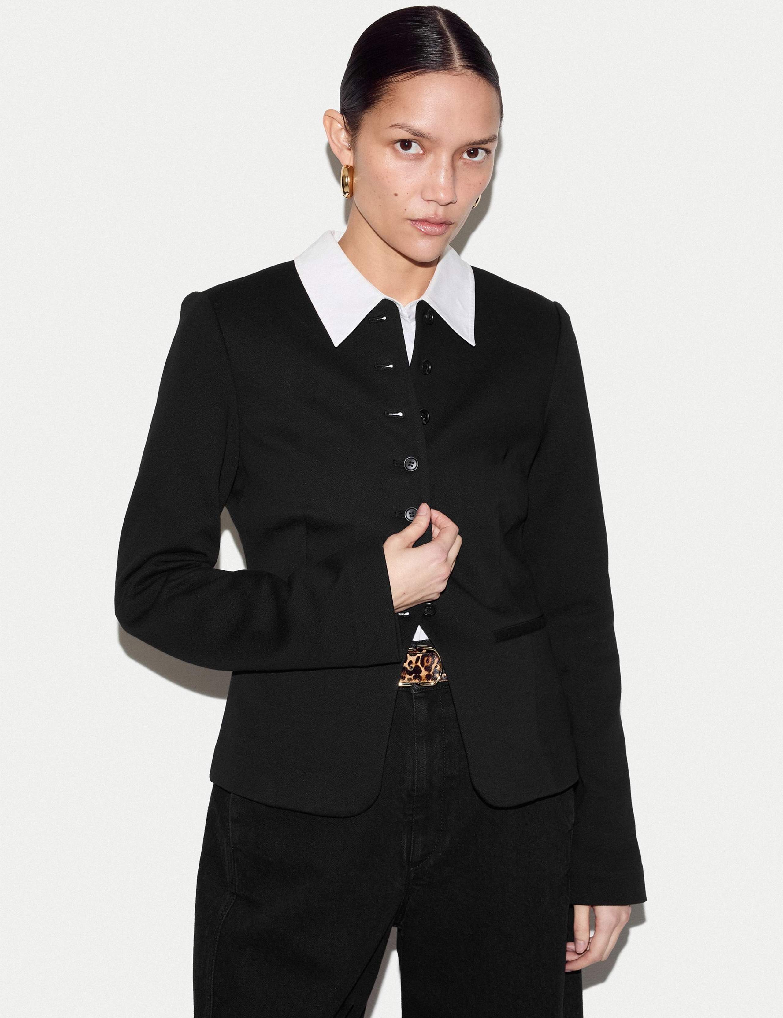 Crepe Jersey Button Detail Jacket 3 of 5