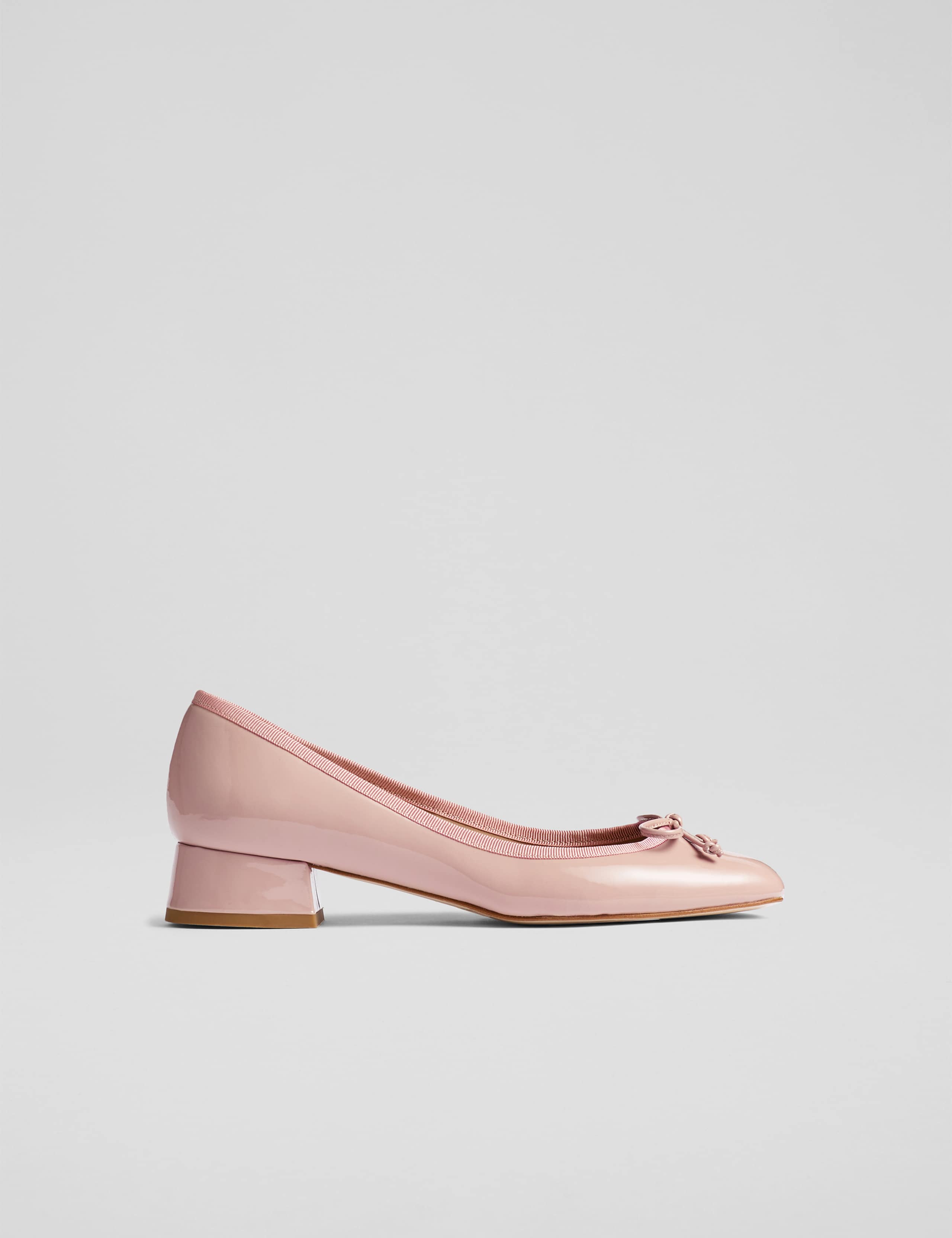 Leather Block Heel Ballet Pumps 1 of 4