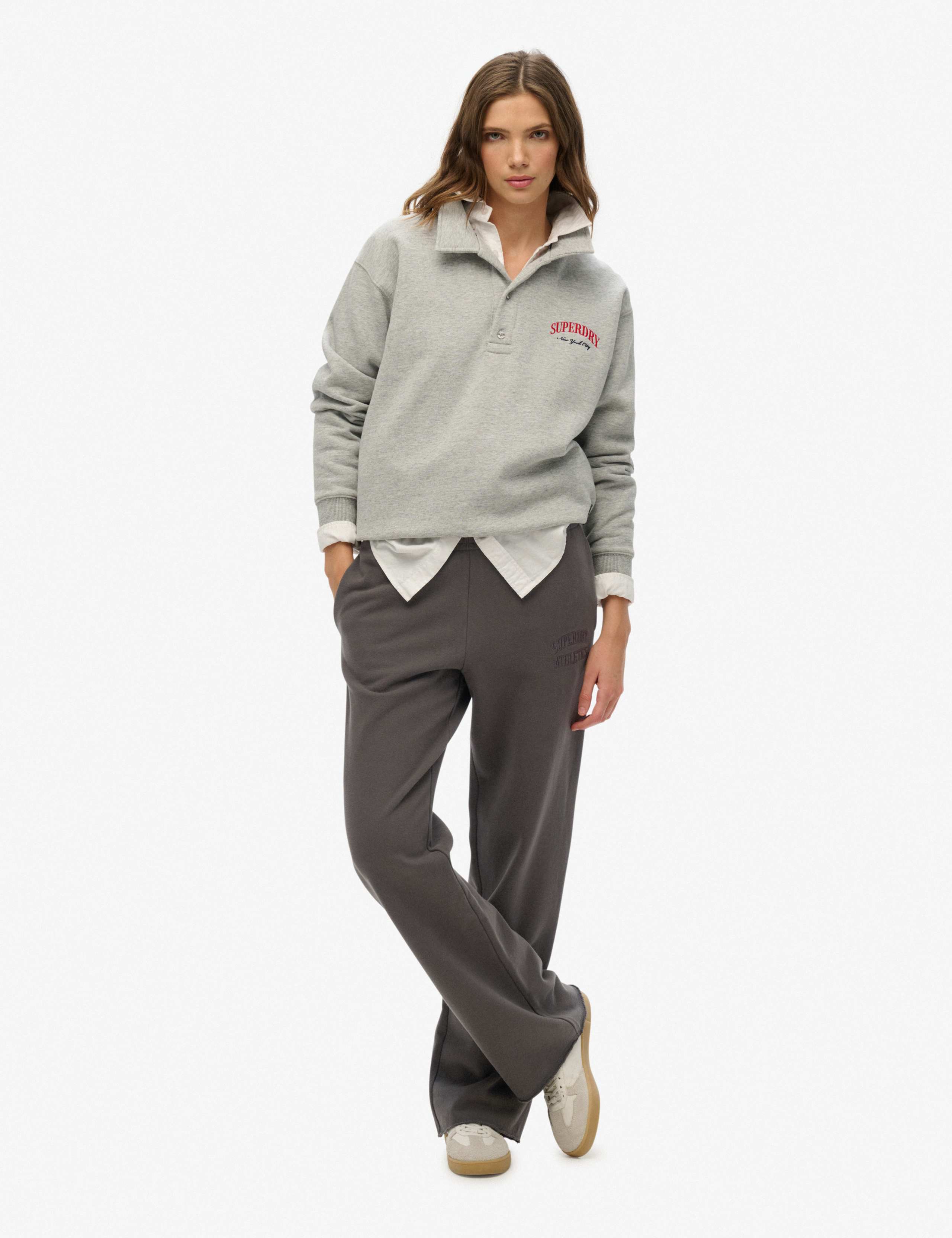 Pure Cotton Embroidered Wide Leg Joggers 4 of 7