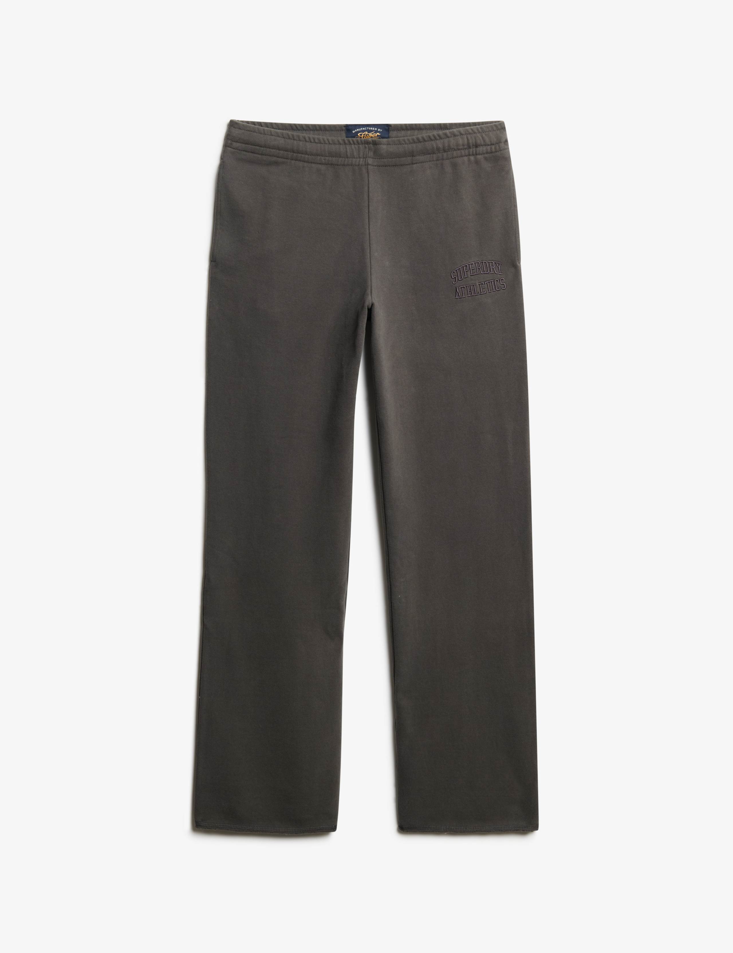 Pure Cotton Embroidered Wide Leg Joggers 2 of 7
