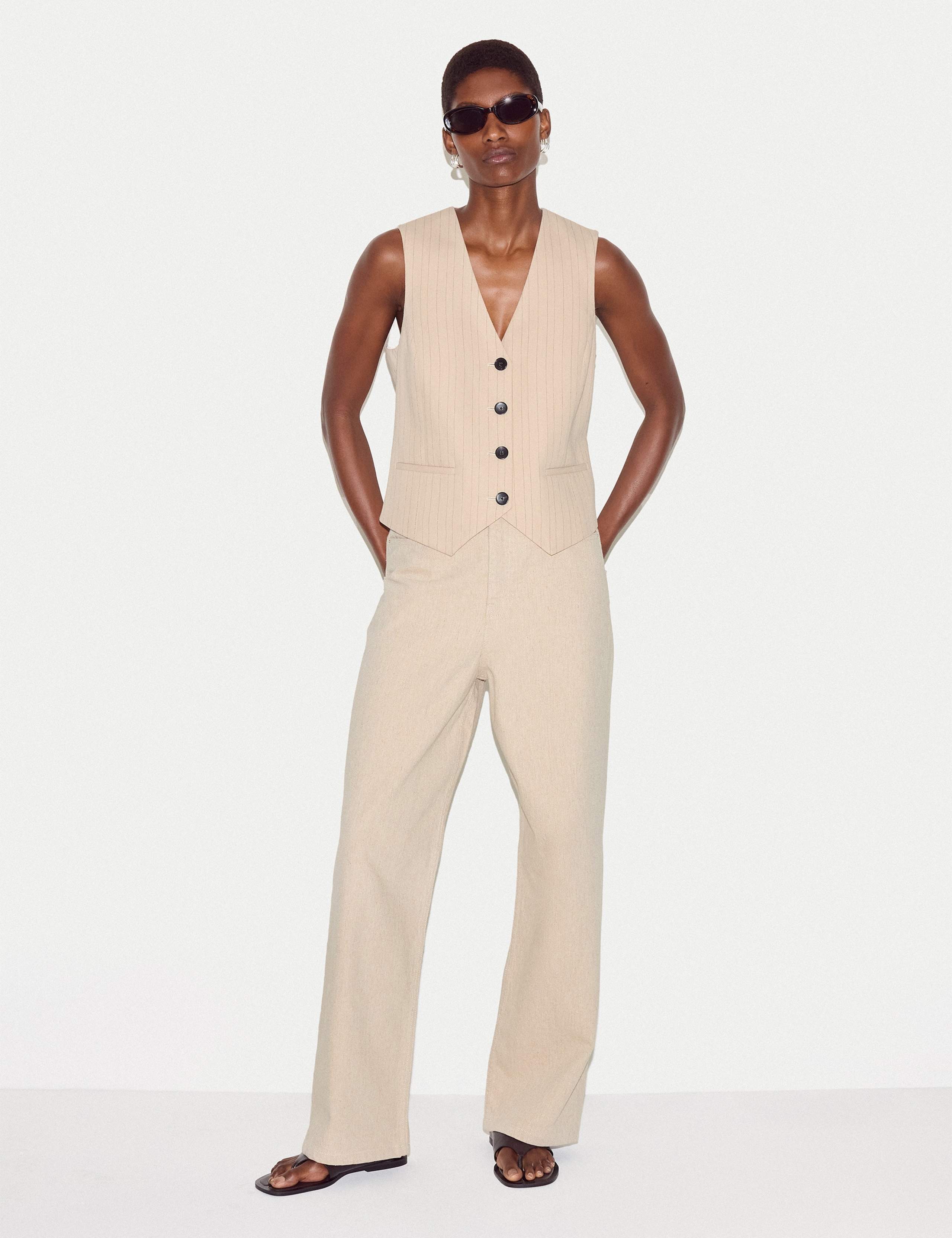 Pure Cotton High Waisted Straight Leg Jeans 2 of 5