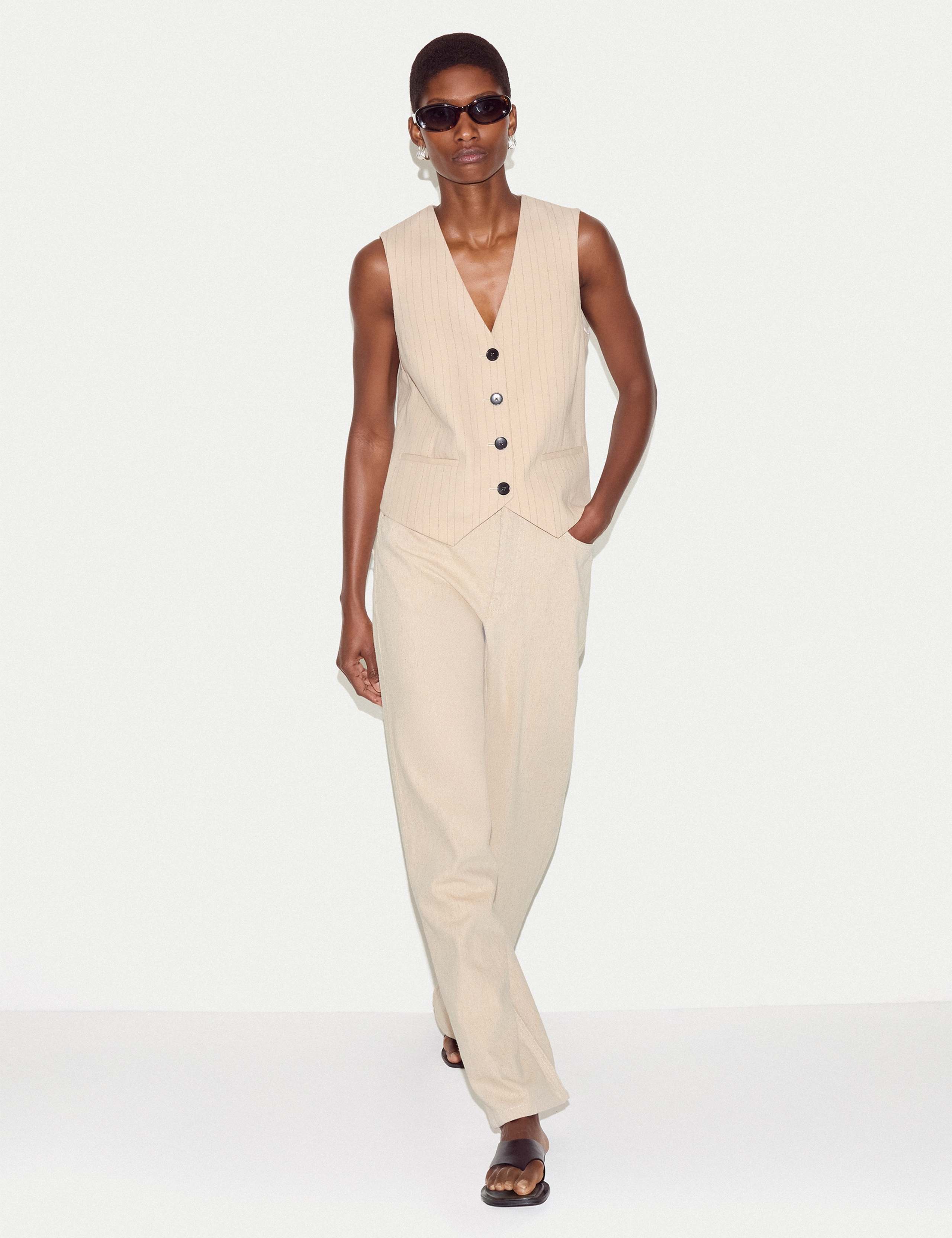 Pure Cotton High Waisted Straight Leg Jeans 3 of 5