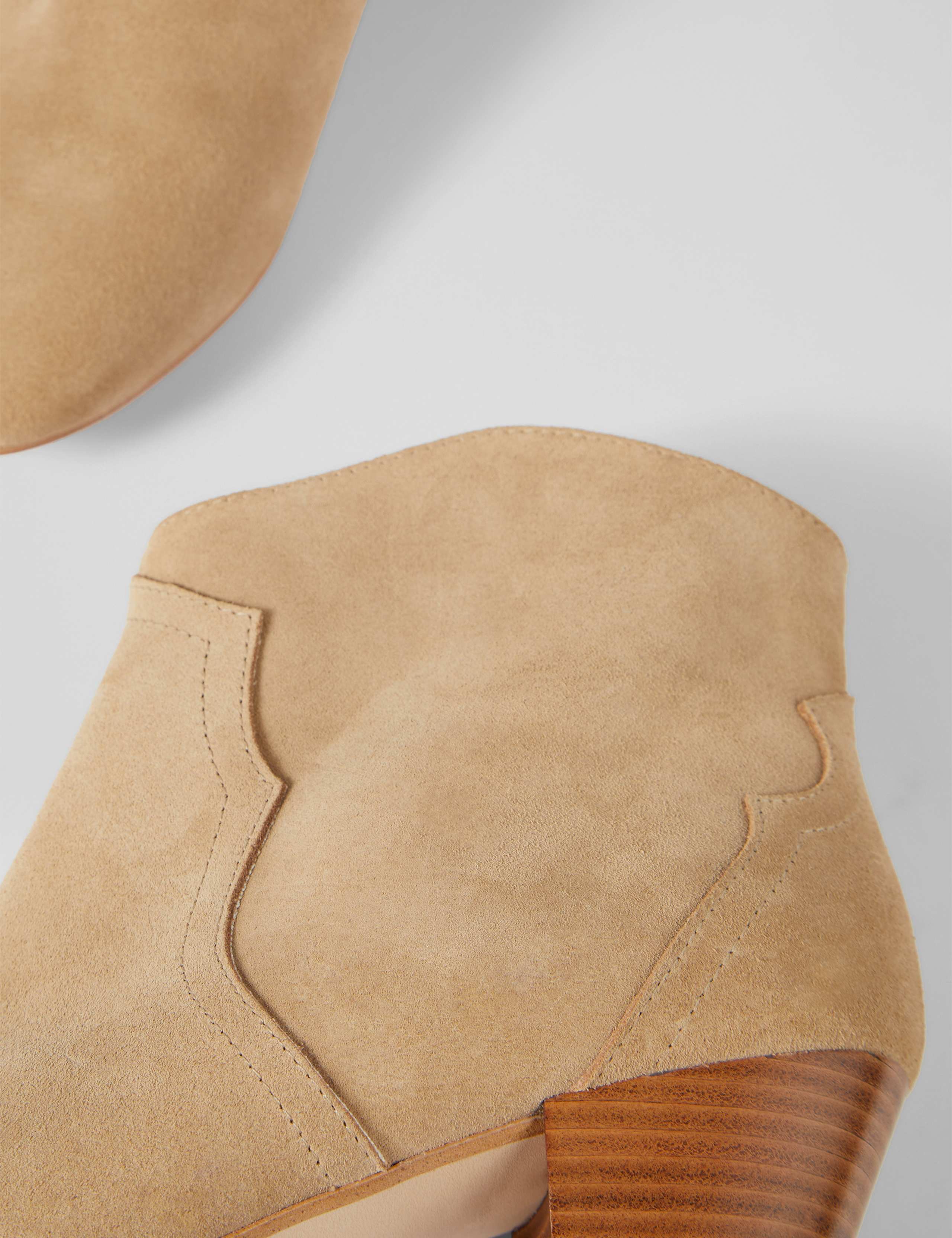 Suede Cow Boy Block Heel Ankle Boots 4 of 4