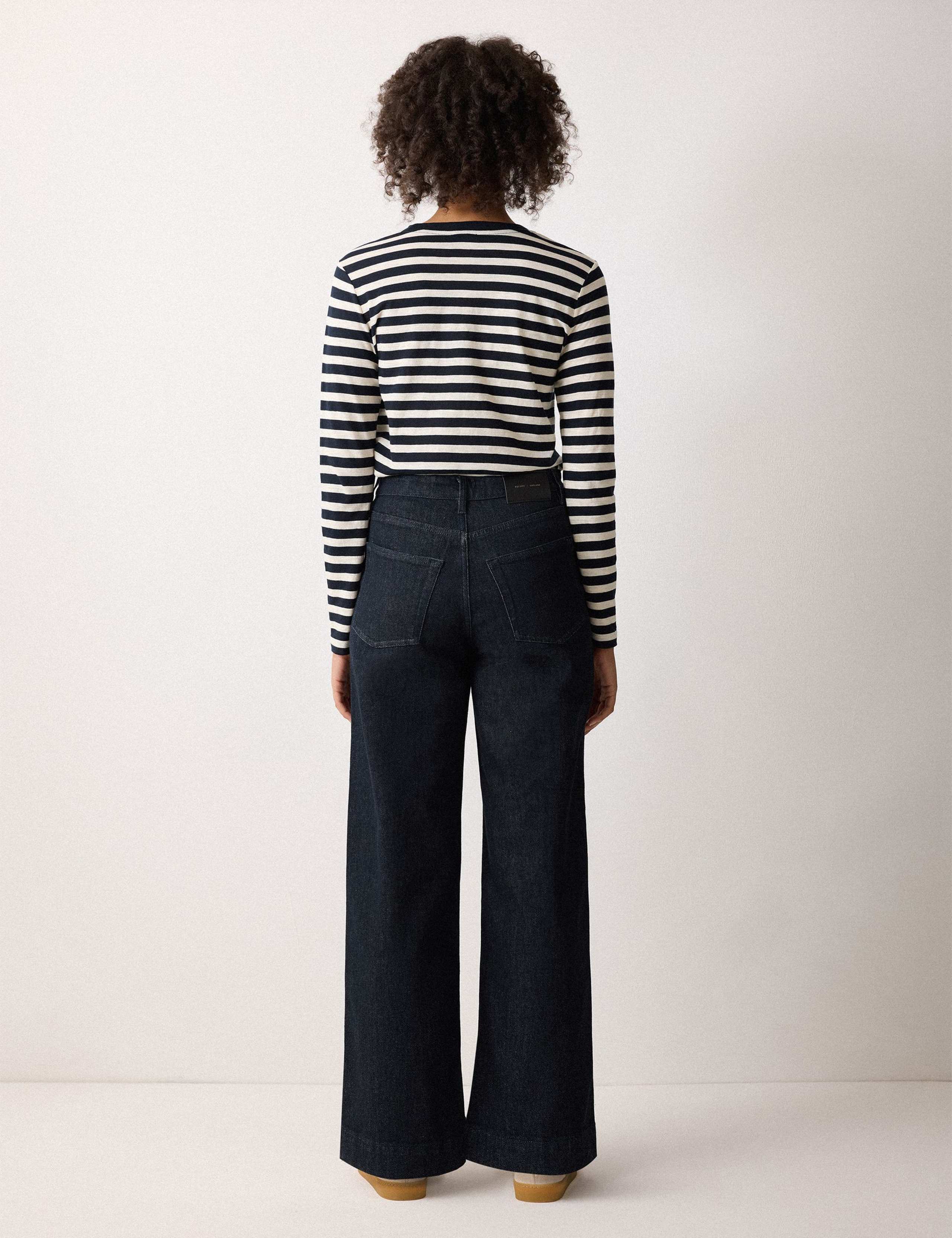 High Waisted Patch Pocket Wide Leg Jeans 4 of 6