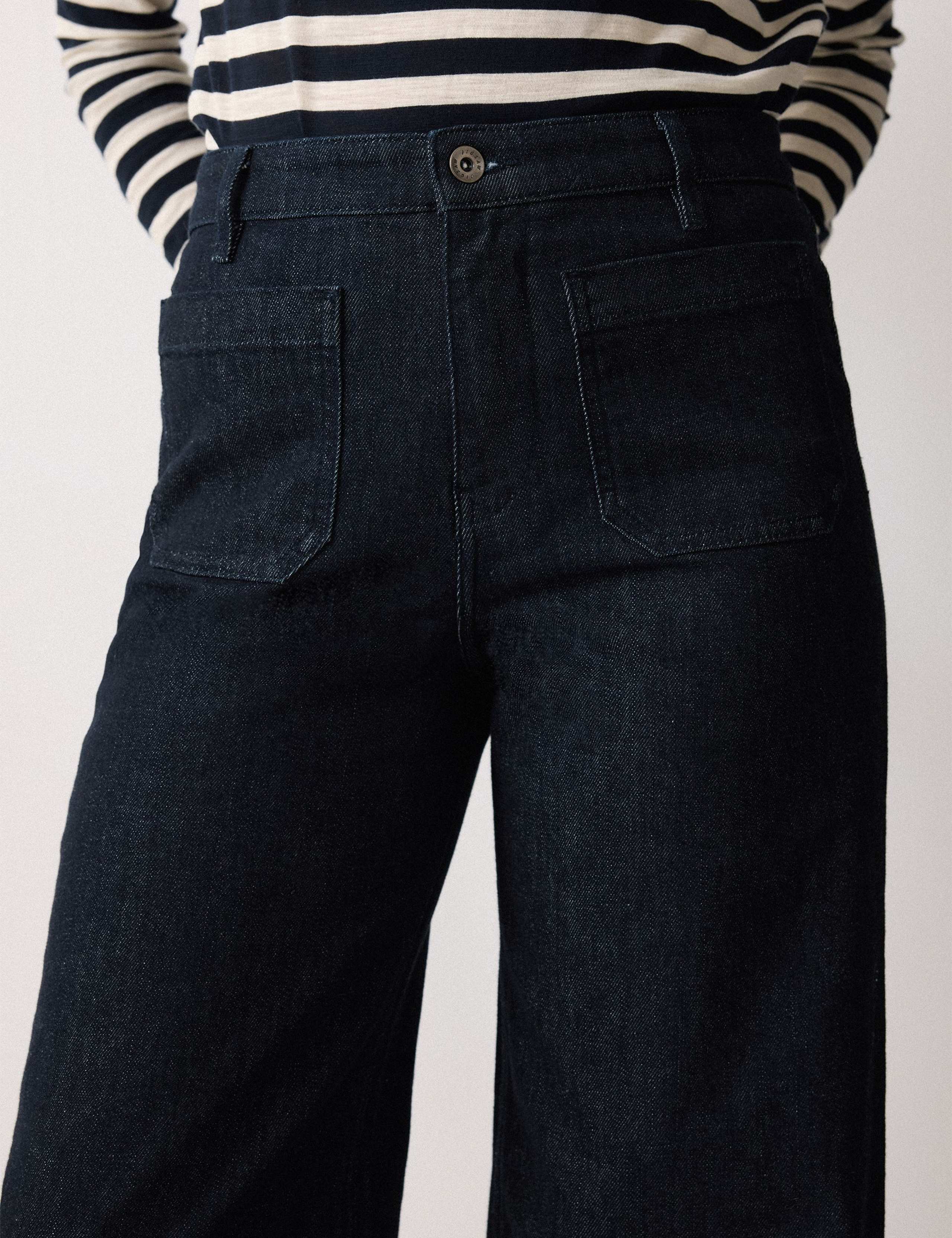 High Waisted Patch Pocket Wide Leg Jeans 5 of 6