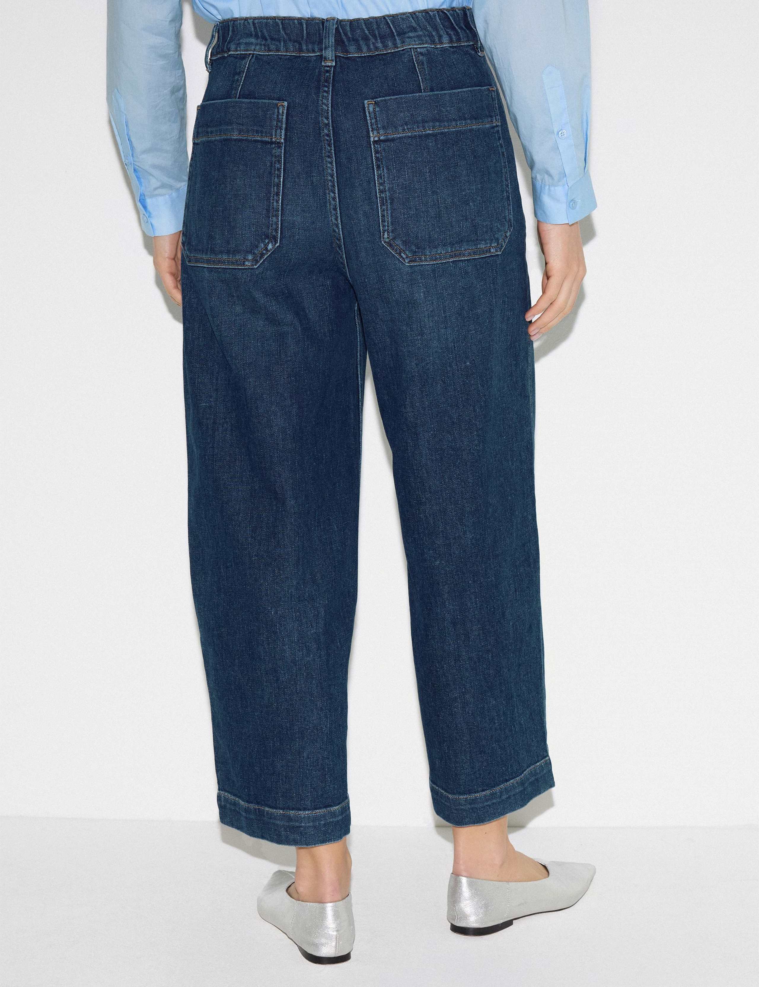 High Waisted Wide Leg Ankle Grazer Jeans 4 of 6