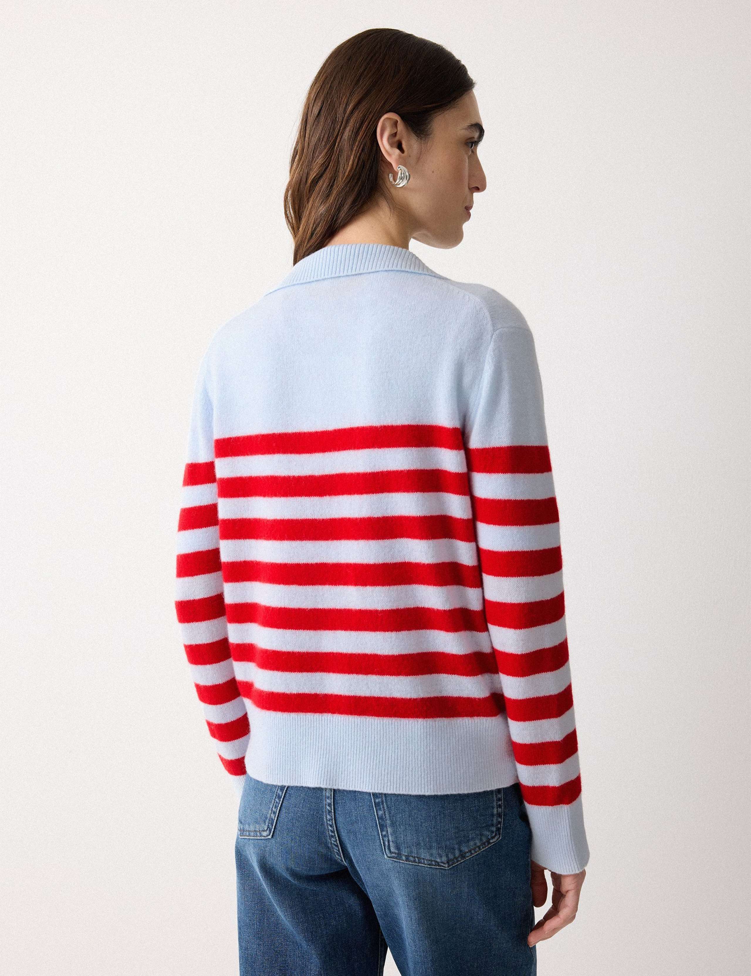 Wool Blend Striped Collared Jumper 3 of 6