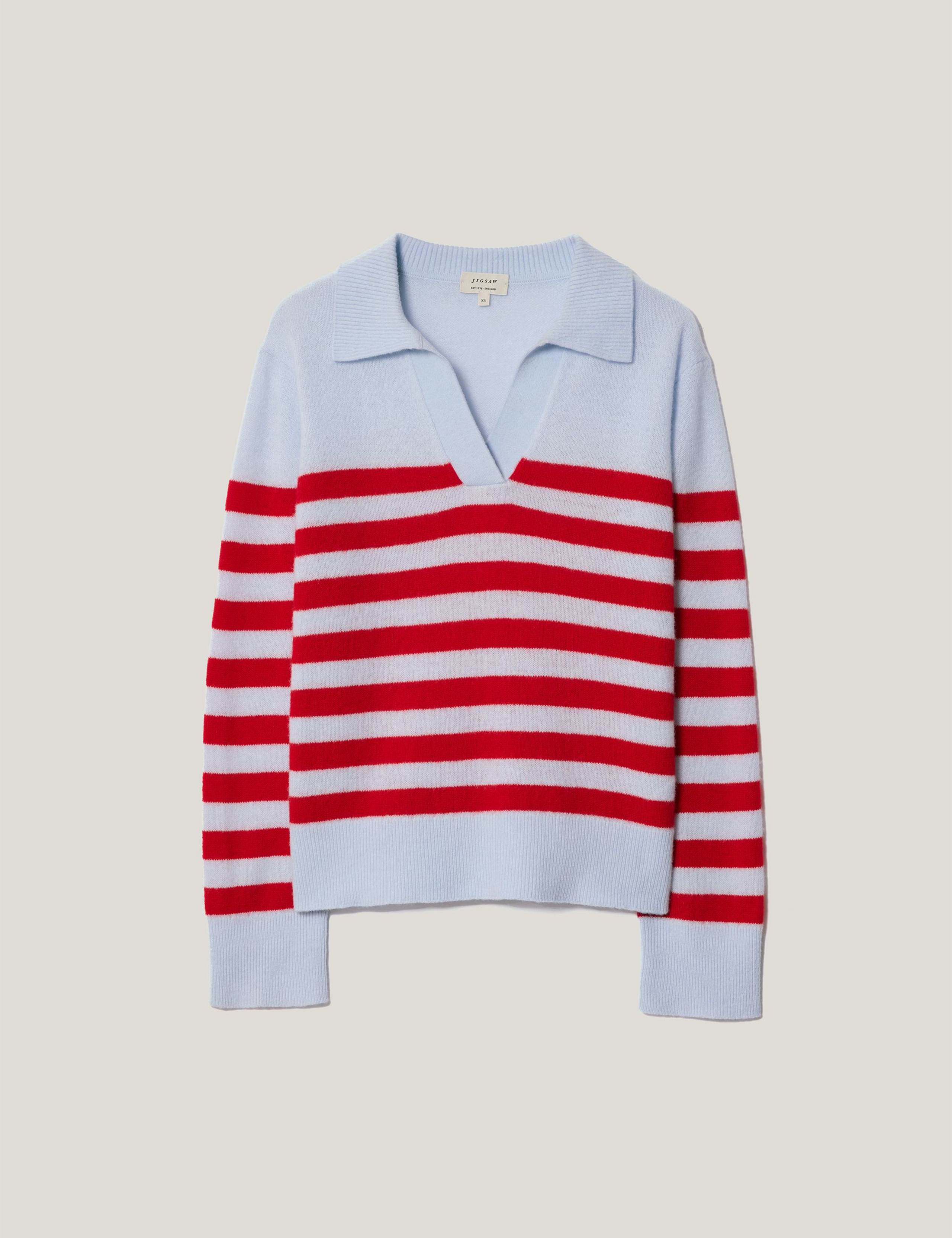 Wool Blend Striped Collared Jumper 2 of 6