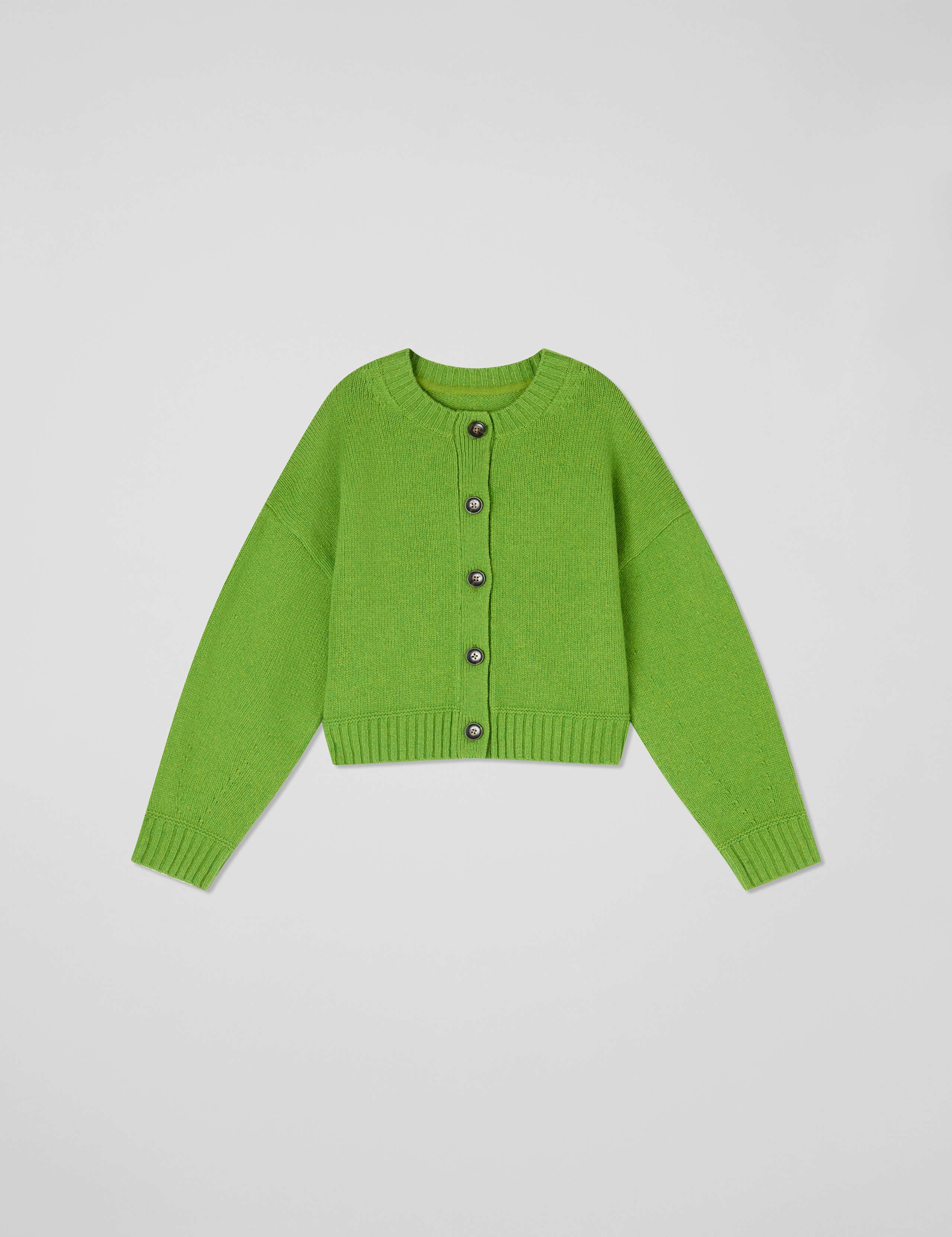 Pure Merino Wool Crew Neck Cardigan 2 of 4