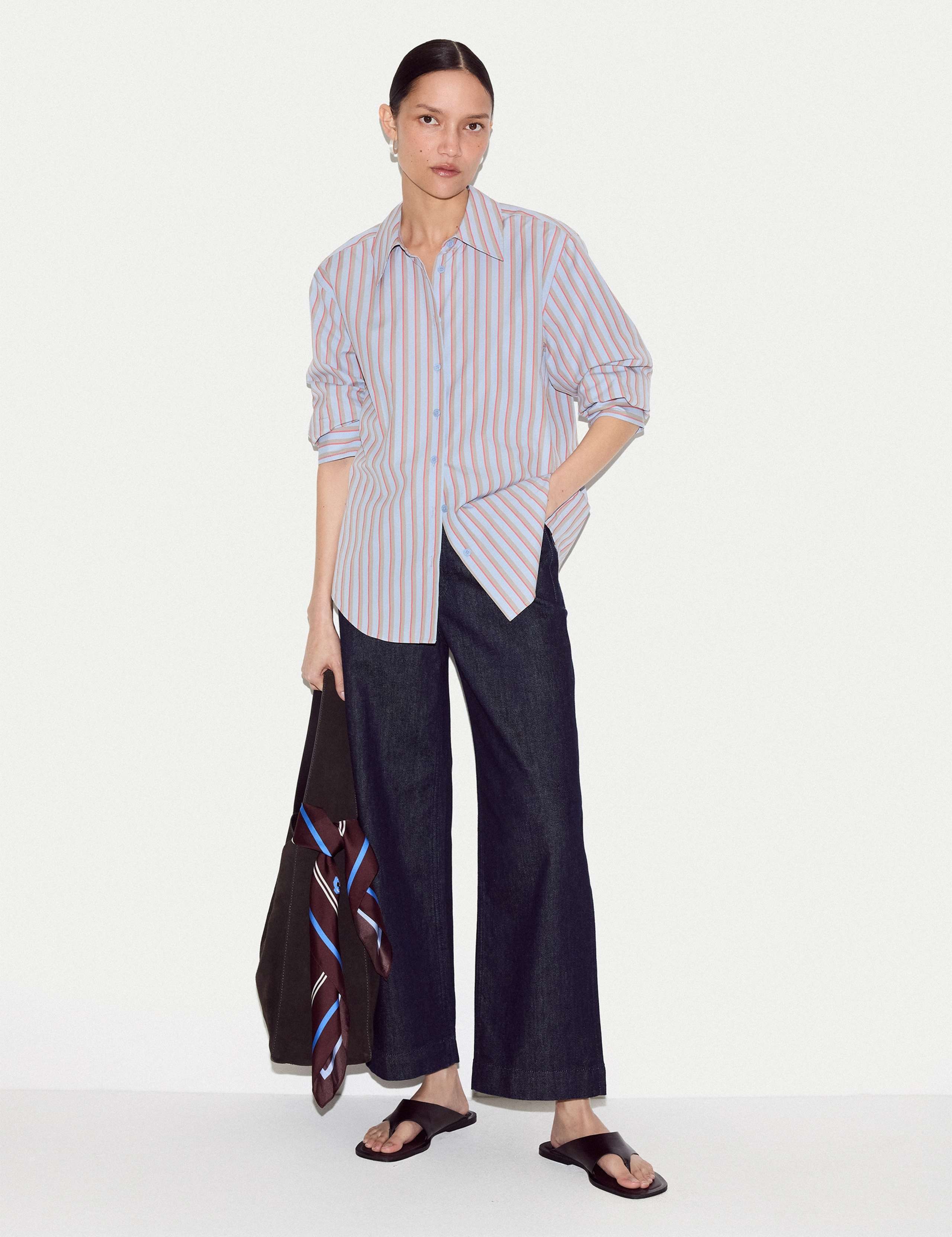 Pure Cotton Striped Collared Relaxed Shirt 4 of 6