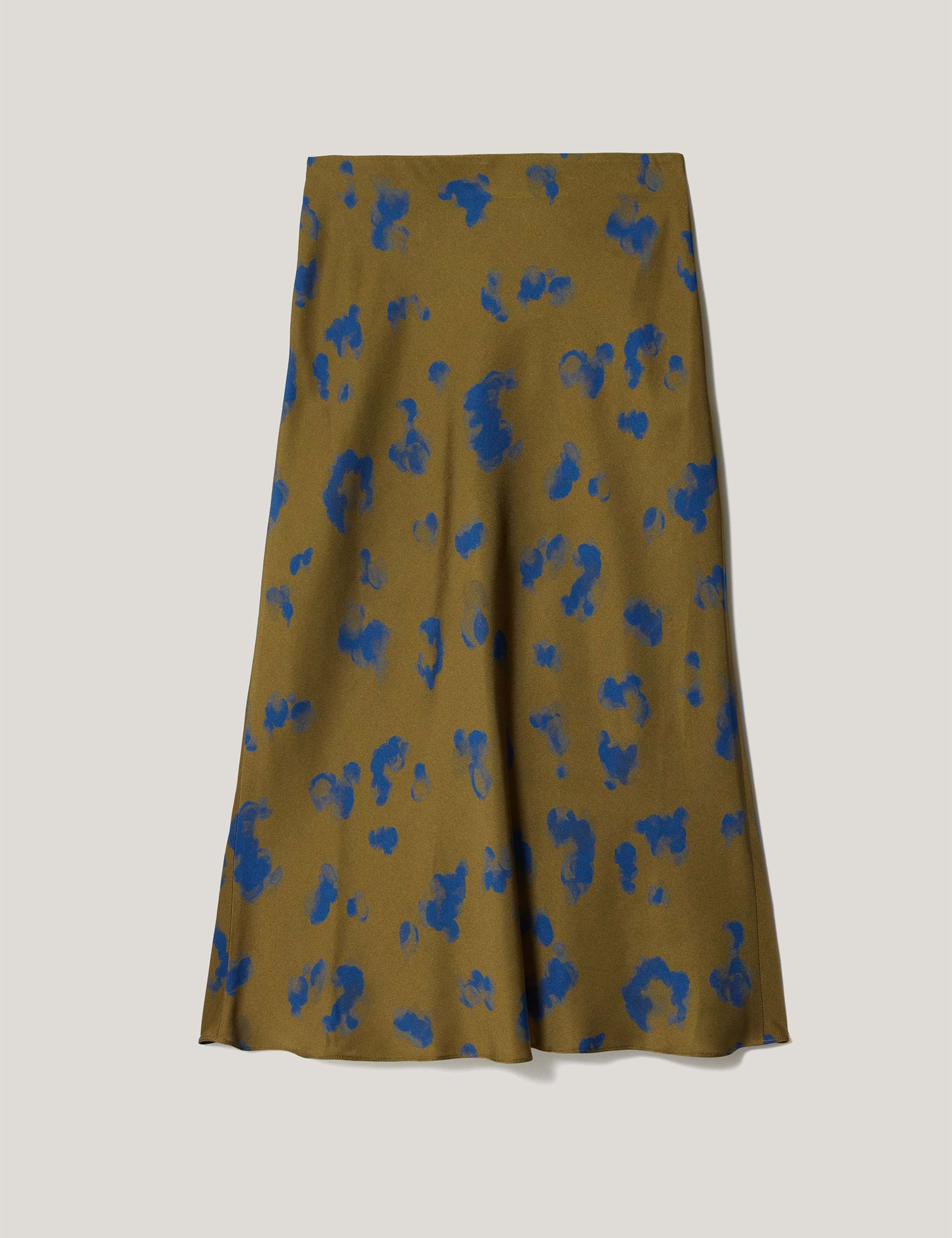 Satin Leopard Print Bias Cut Midi Slip Skirt 2 of 5