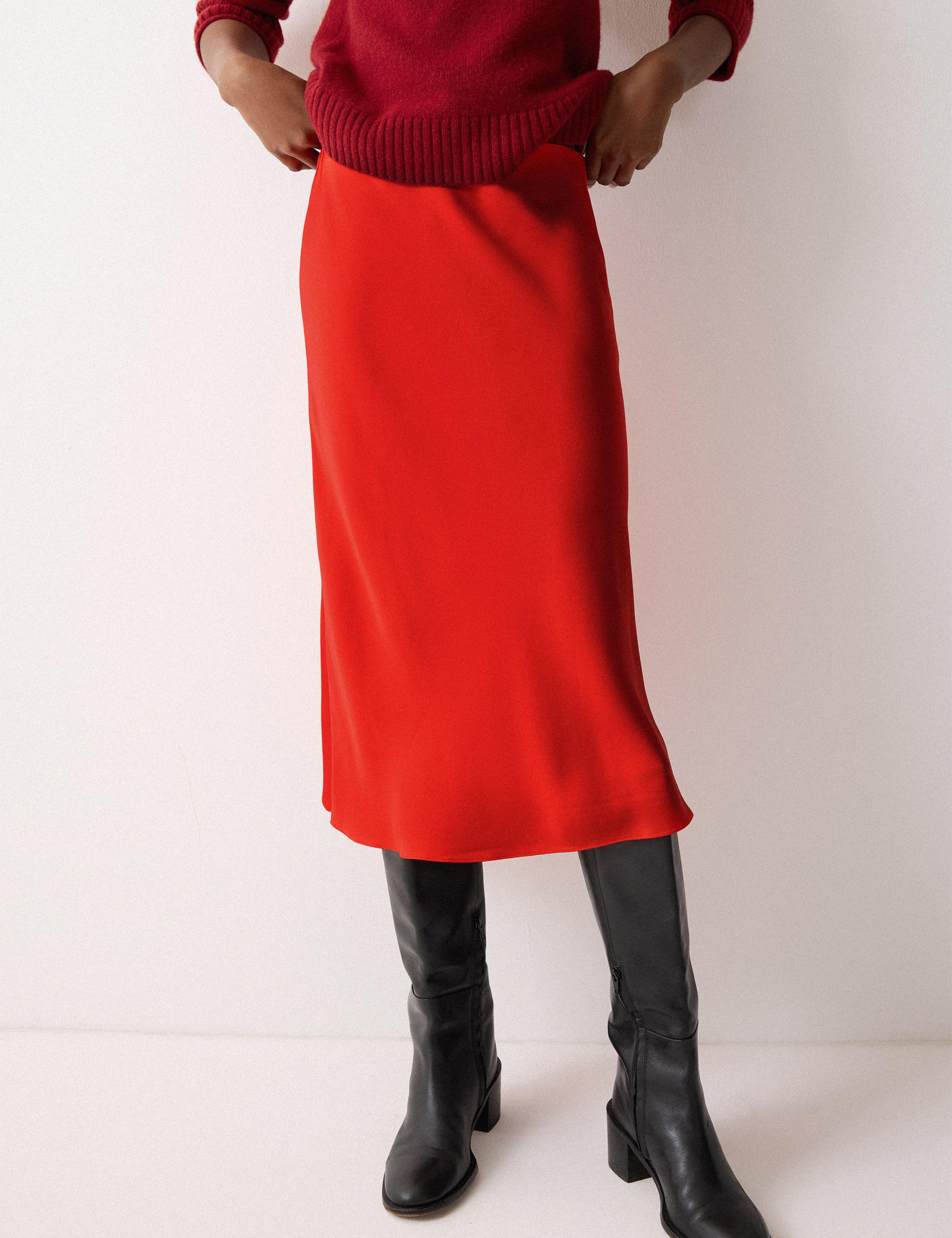 Satin Bias Midi Slip Skirt 3 of 5