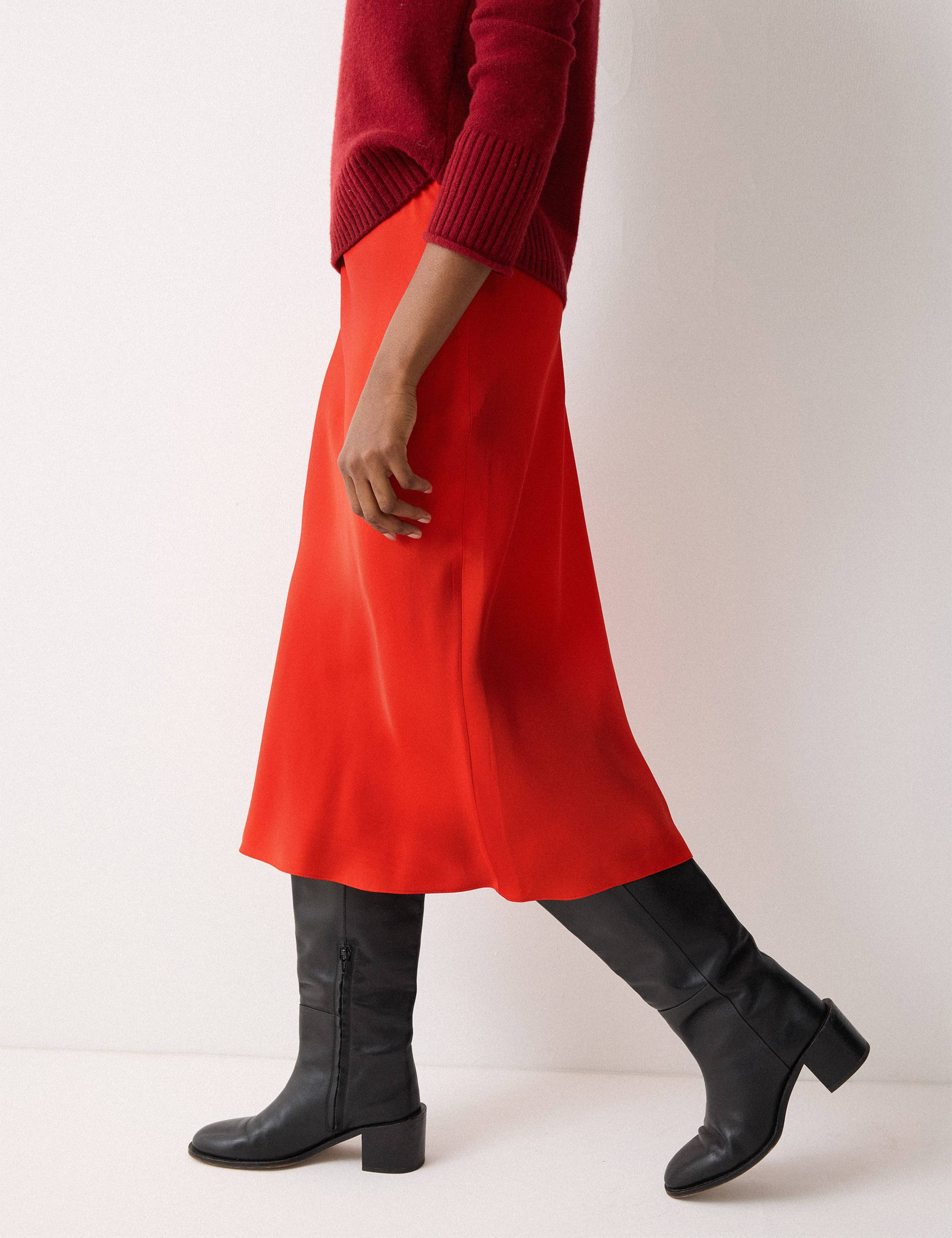 Satin Bias Midi Slip Skirt 4 of 5