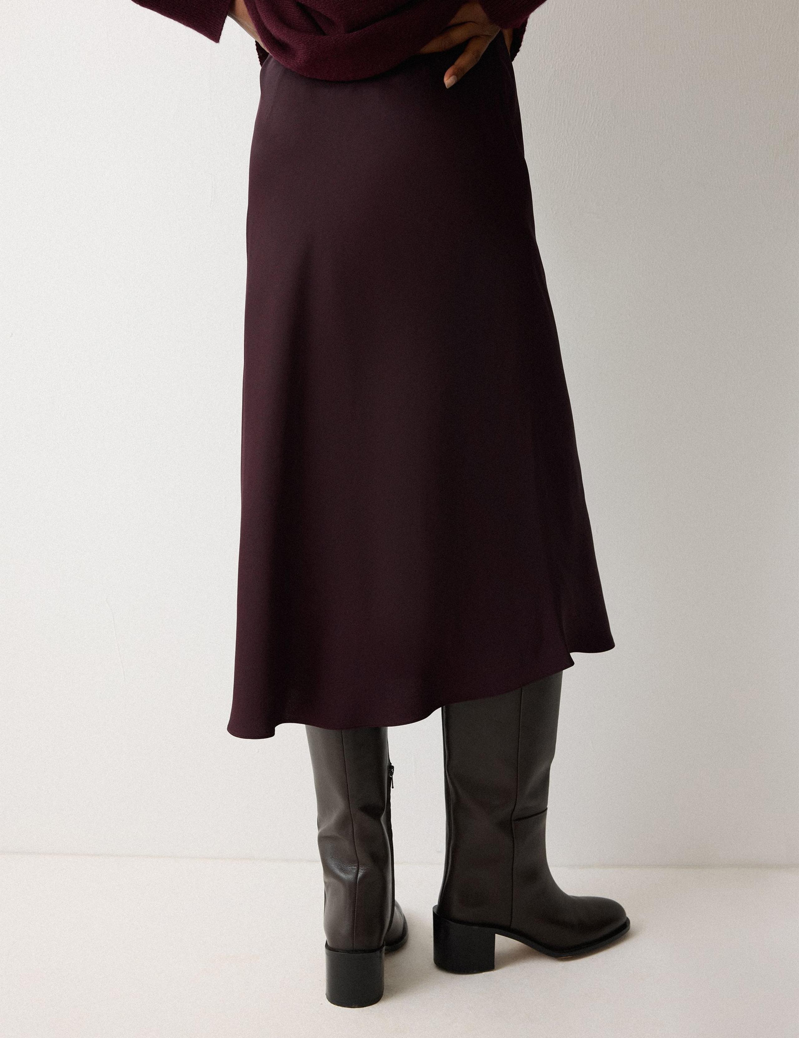 Satin Bias Midi Slip Skirt 4 of 5