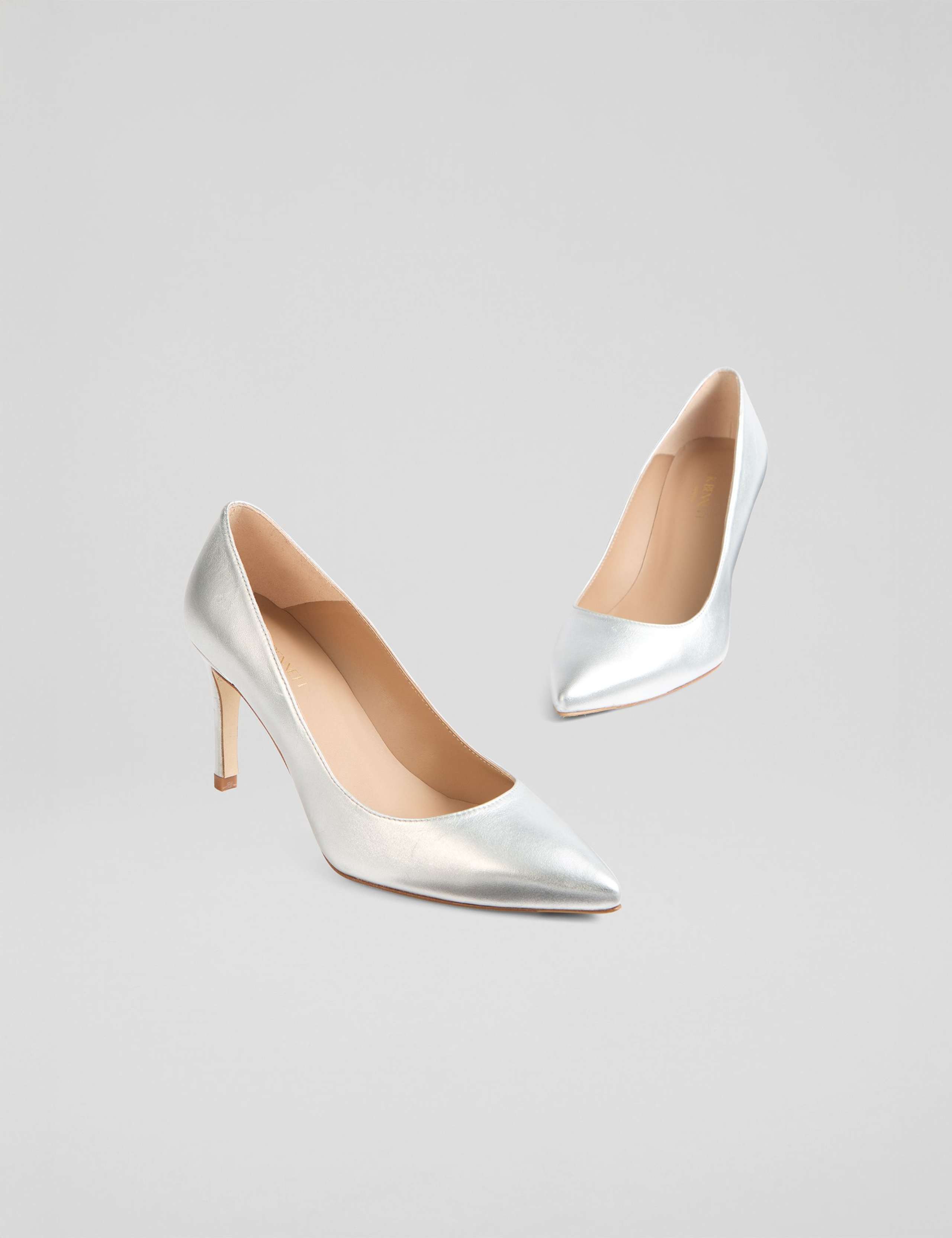 Leather Metallic Stiletto Heel Court Shoes 3 of 4