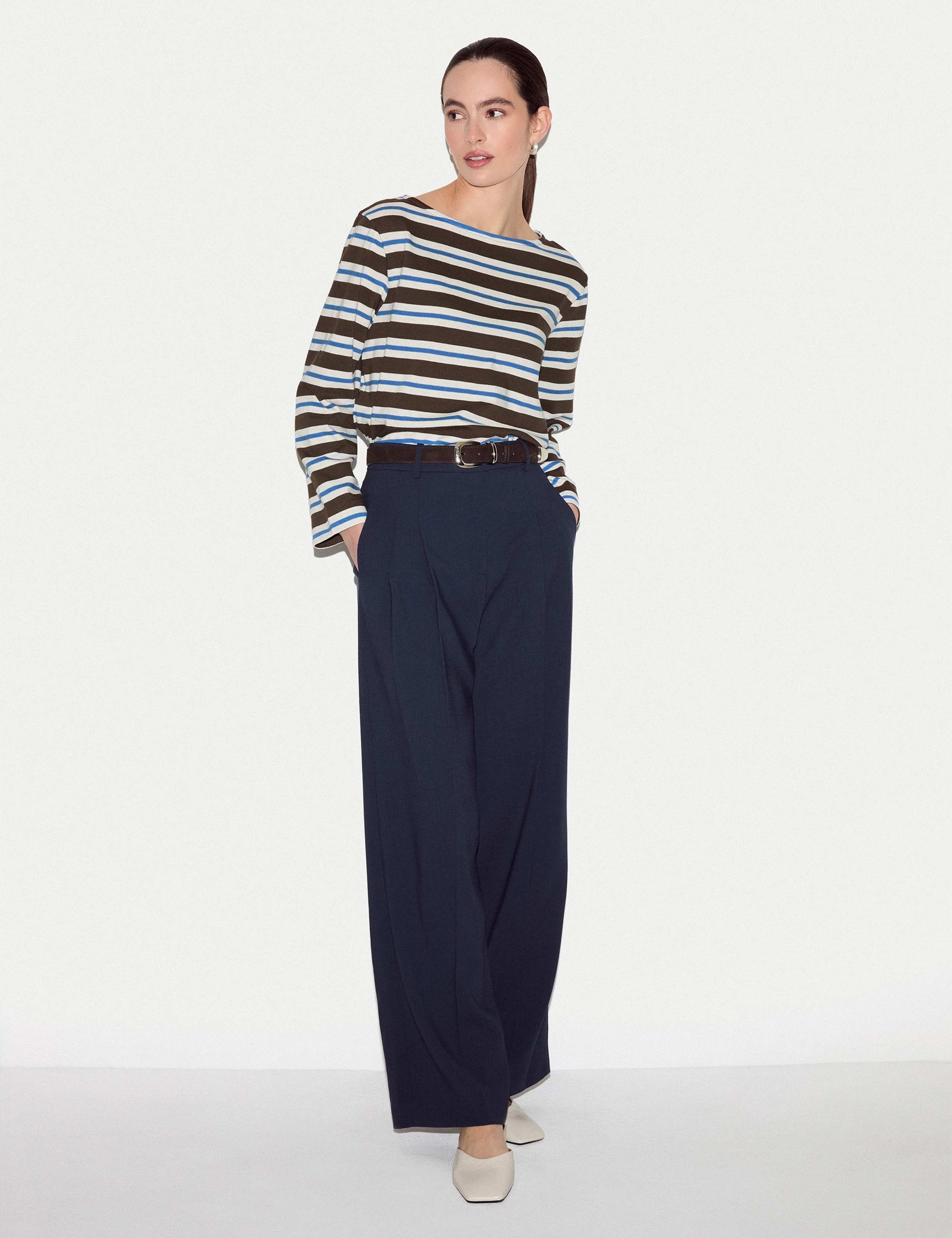 Pure Cotton Slash Neck Striped Top 5 of 5