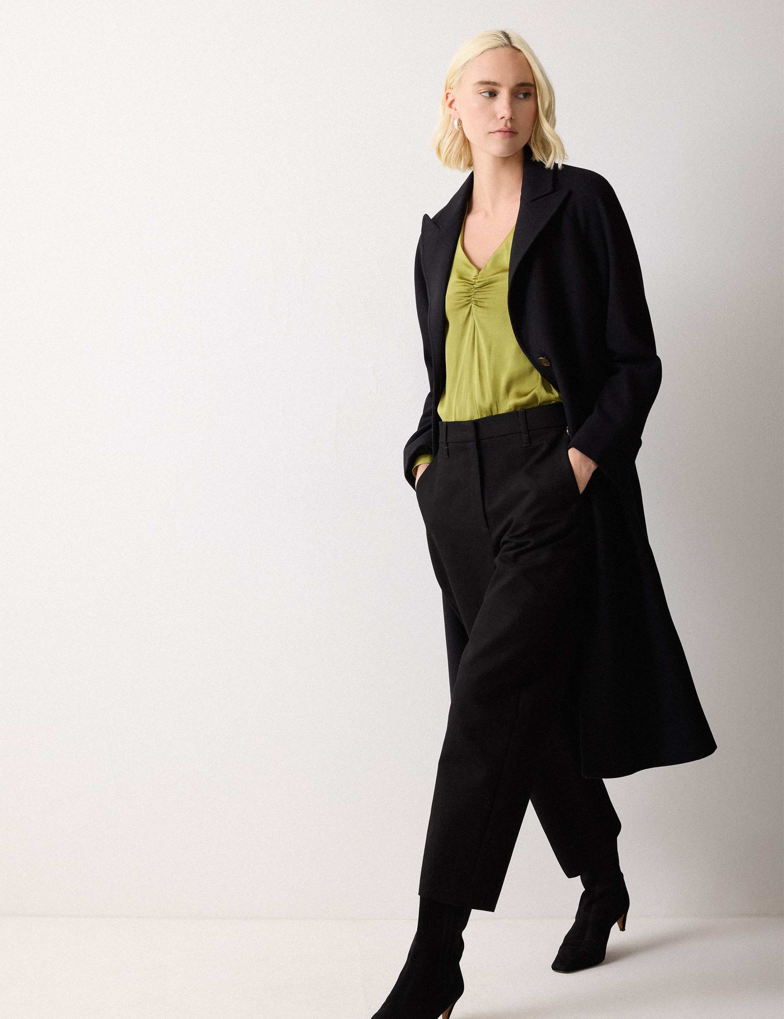 Satin V-Neck Relaxed Blouse 4 of 5