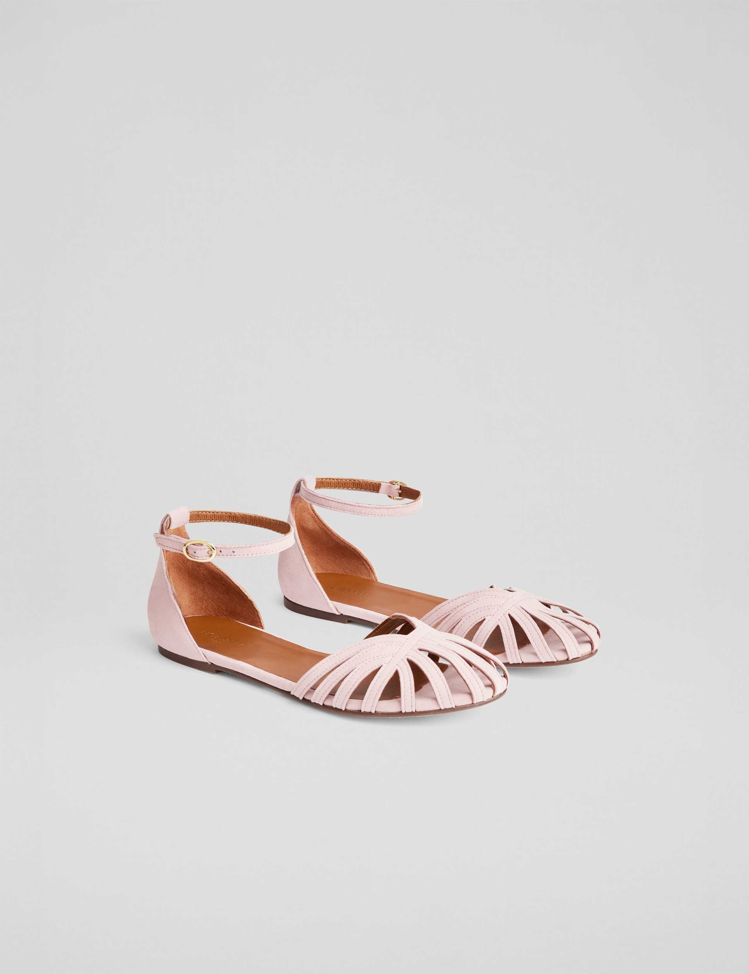 Suede Plaited Ankle Strap Flat Sandals 2 of 4