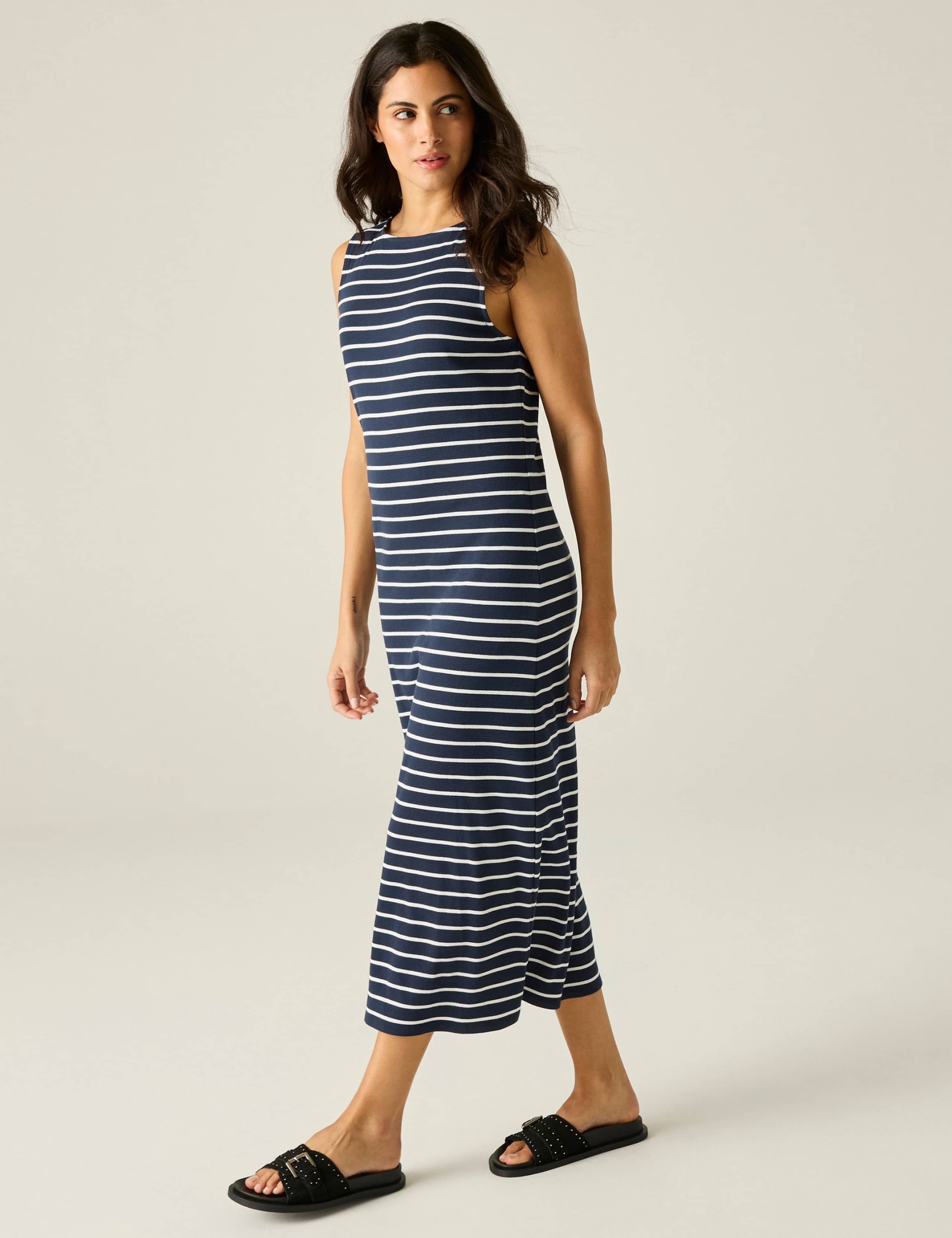 Amorie Cotton Rich Striped Midi Dress 4 of 6