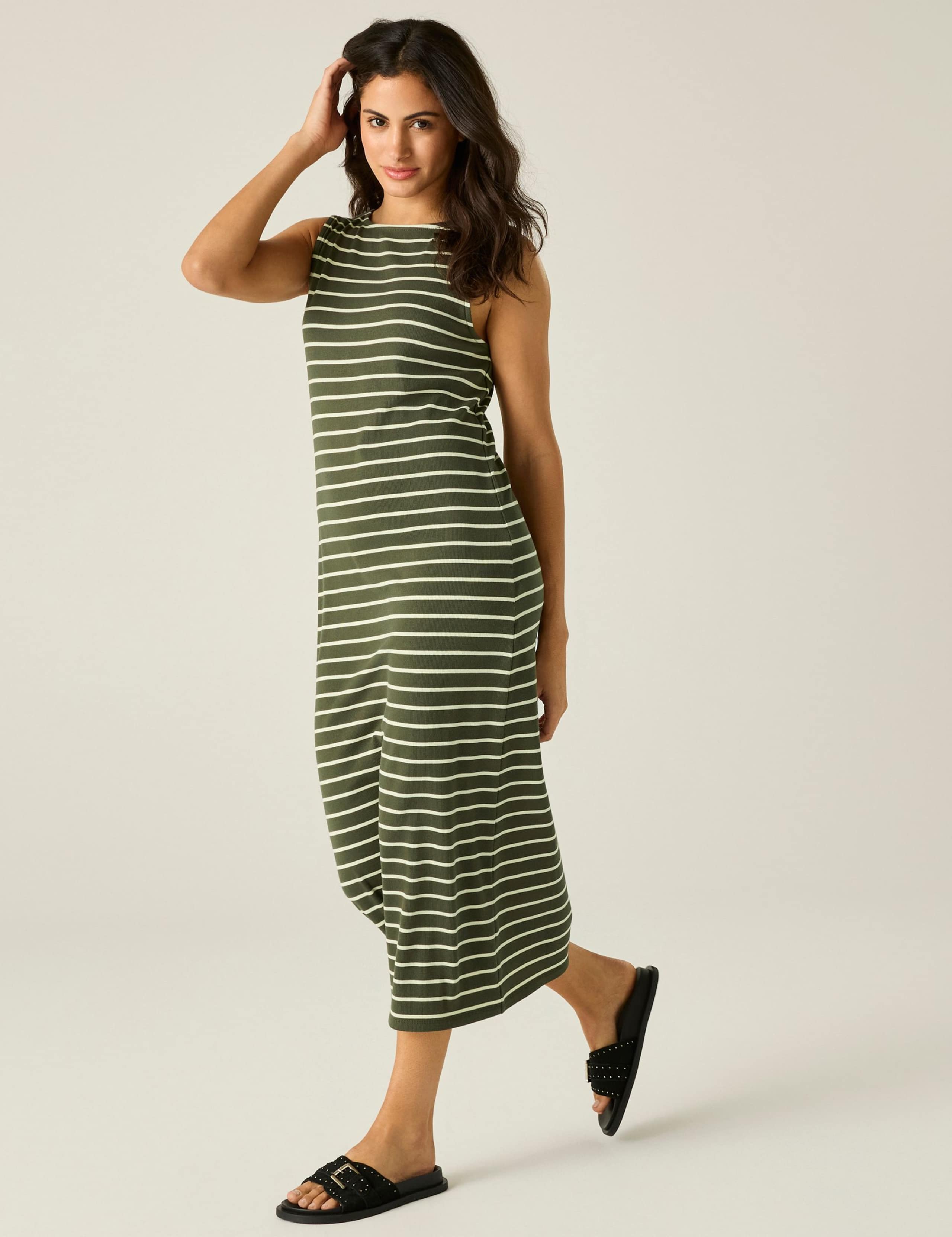 Amorie Cotton Rich Striped Midi Dress 3 of 6