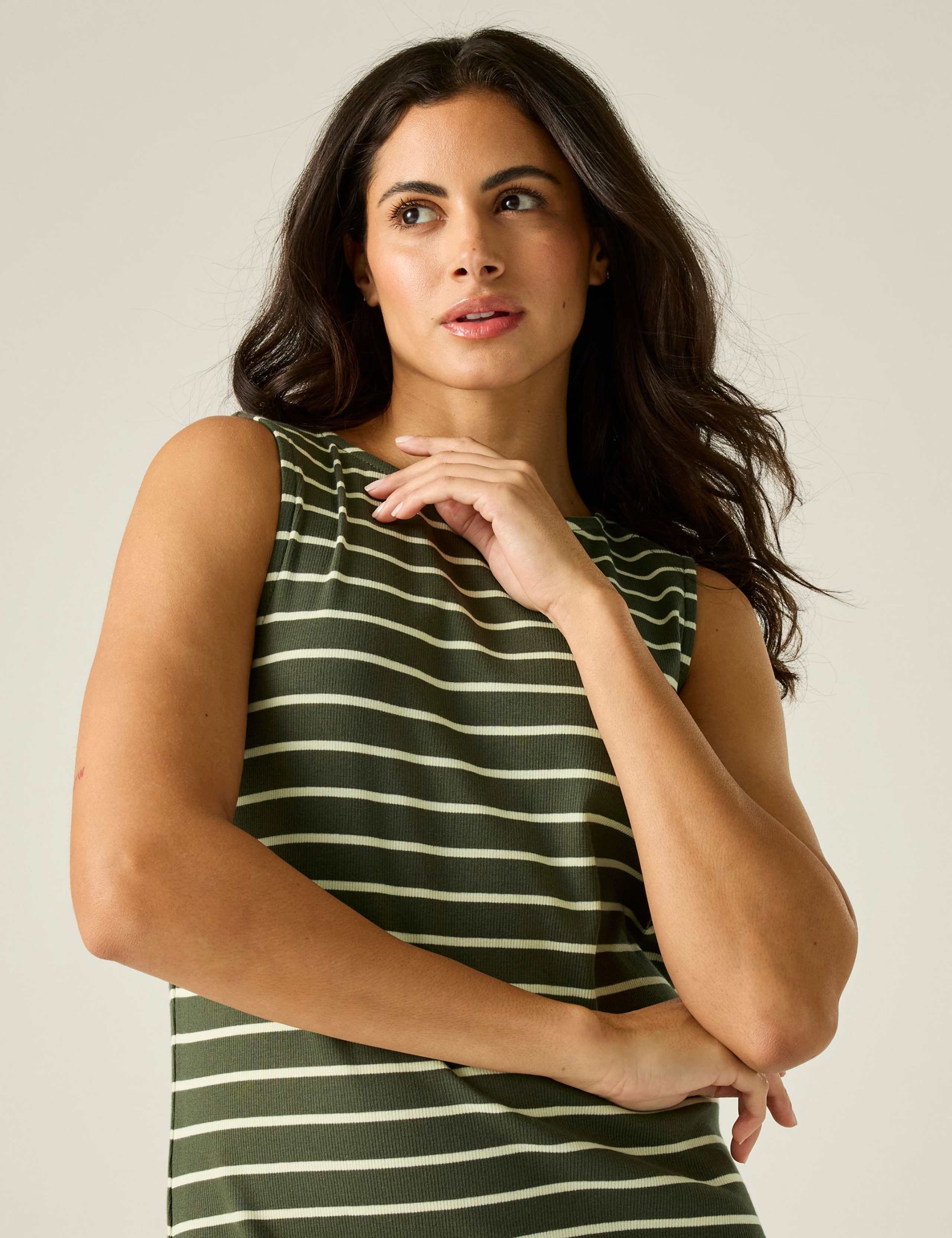 Amorie Cotton Rich Striped Midi Dress 6 of 6