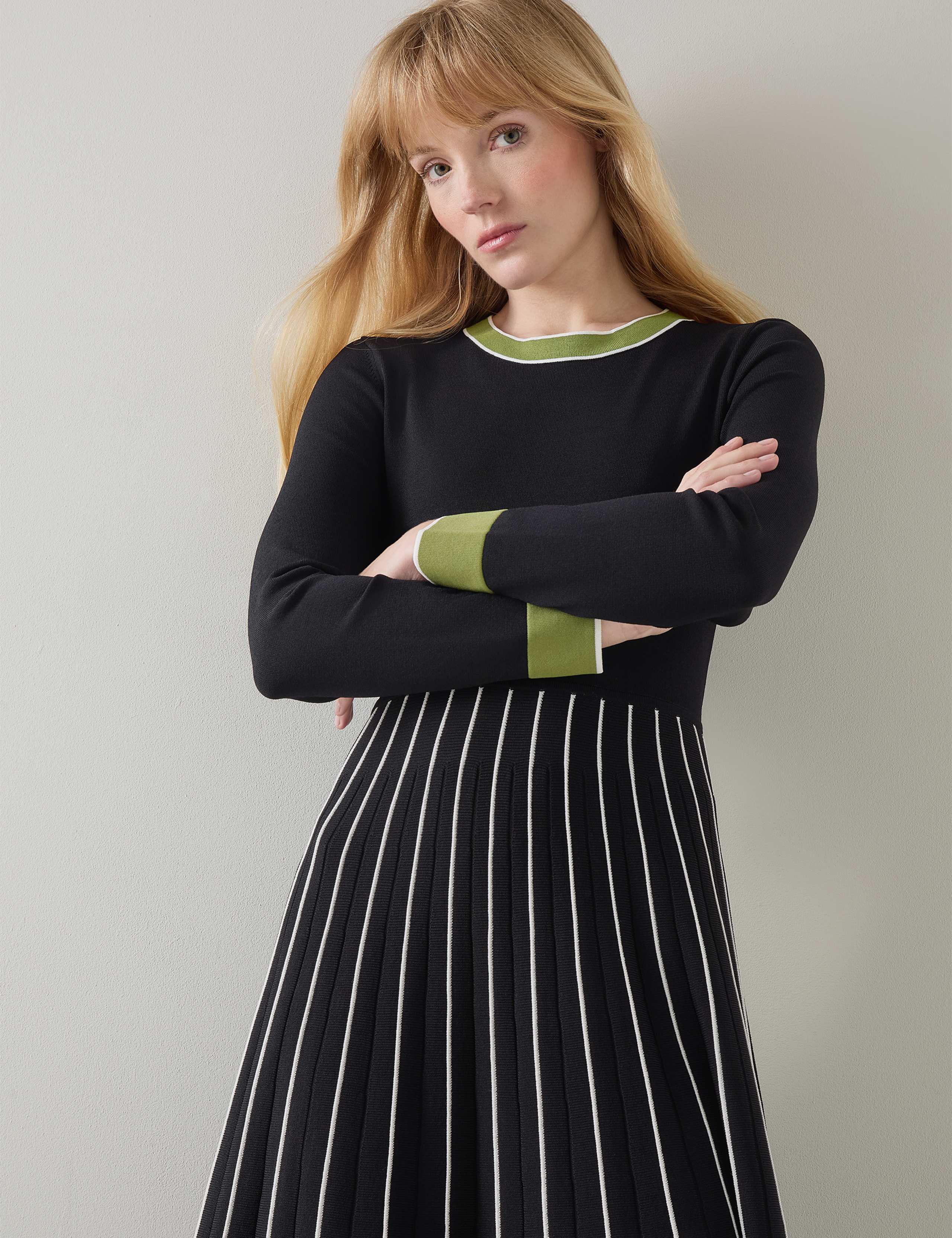 Colour Block Midi Skater Dress 4 of 4
