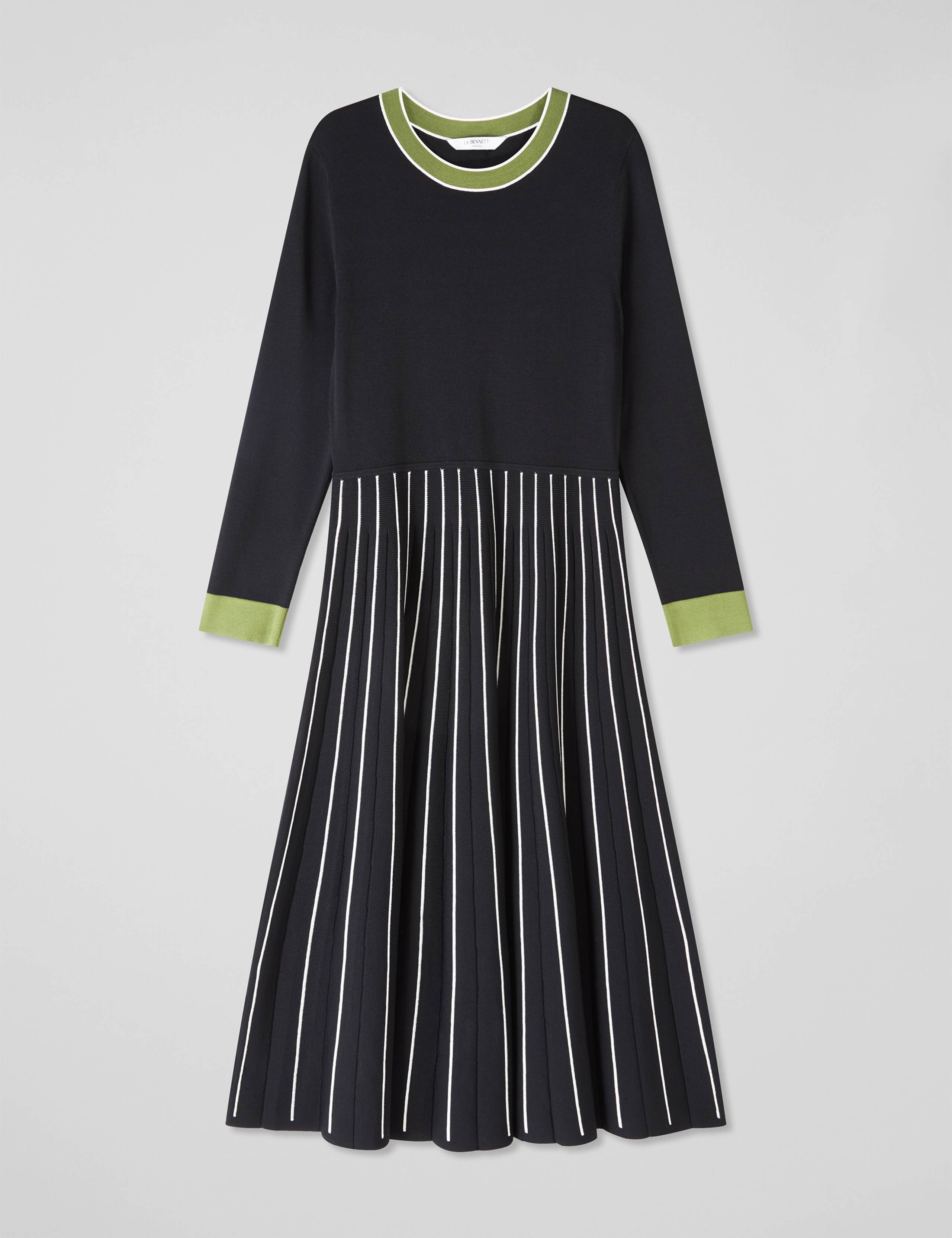 Colour Block Midi Skater Dress 2 of 4