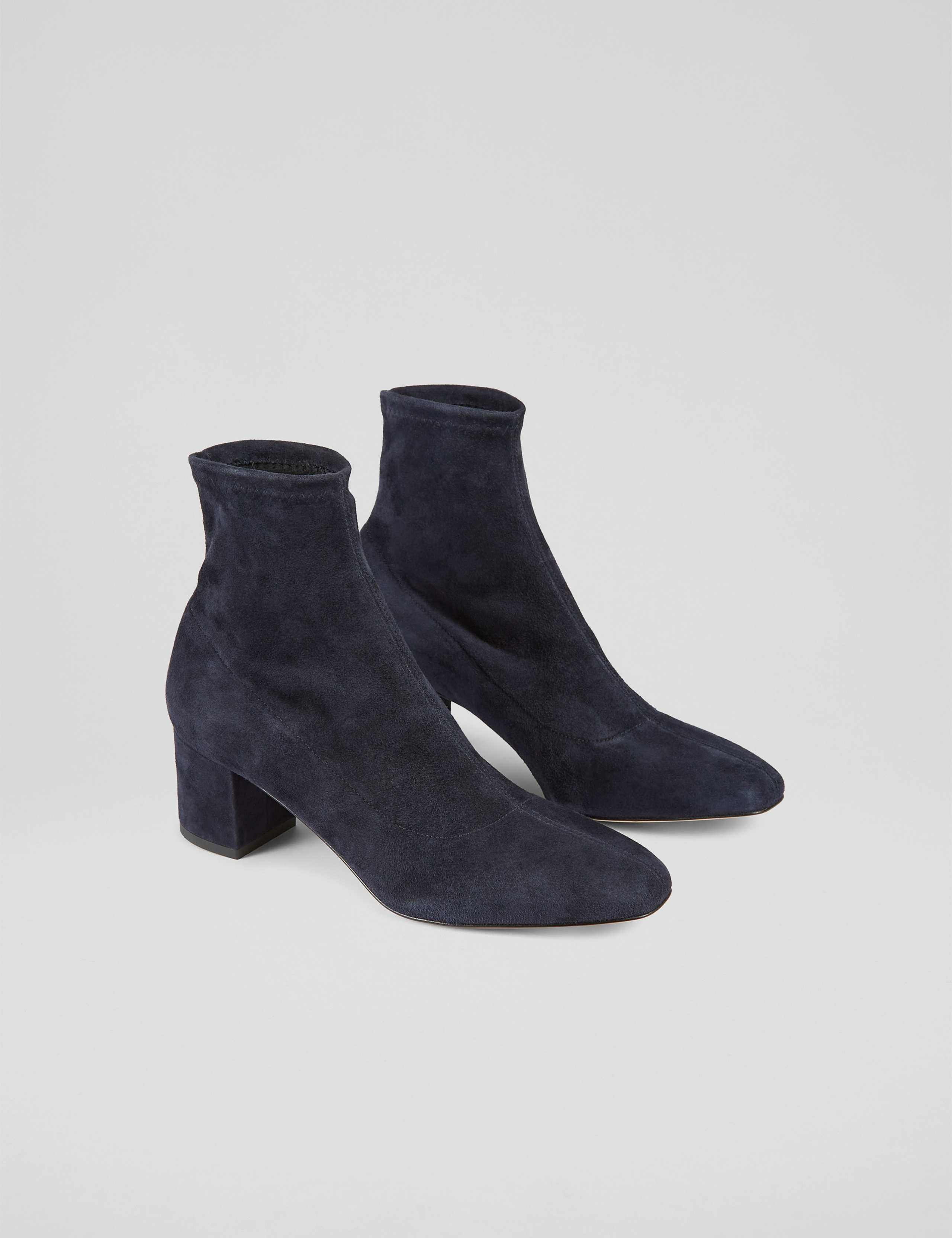 Suede Block Heel Square Toe Ankle Boots 3 of 4