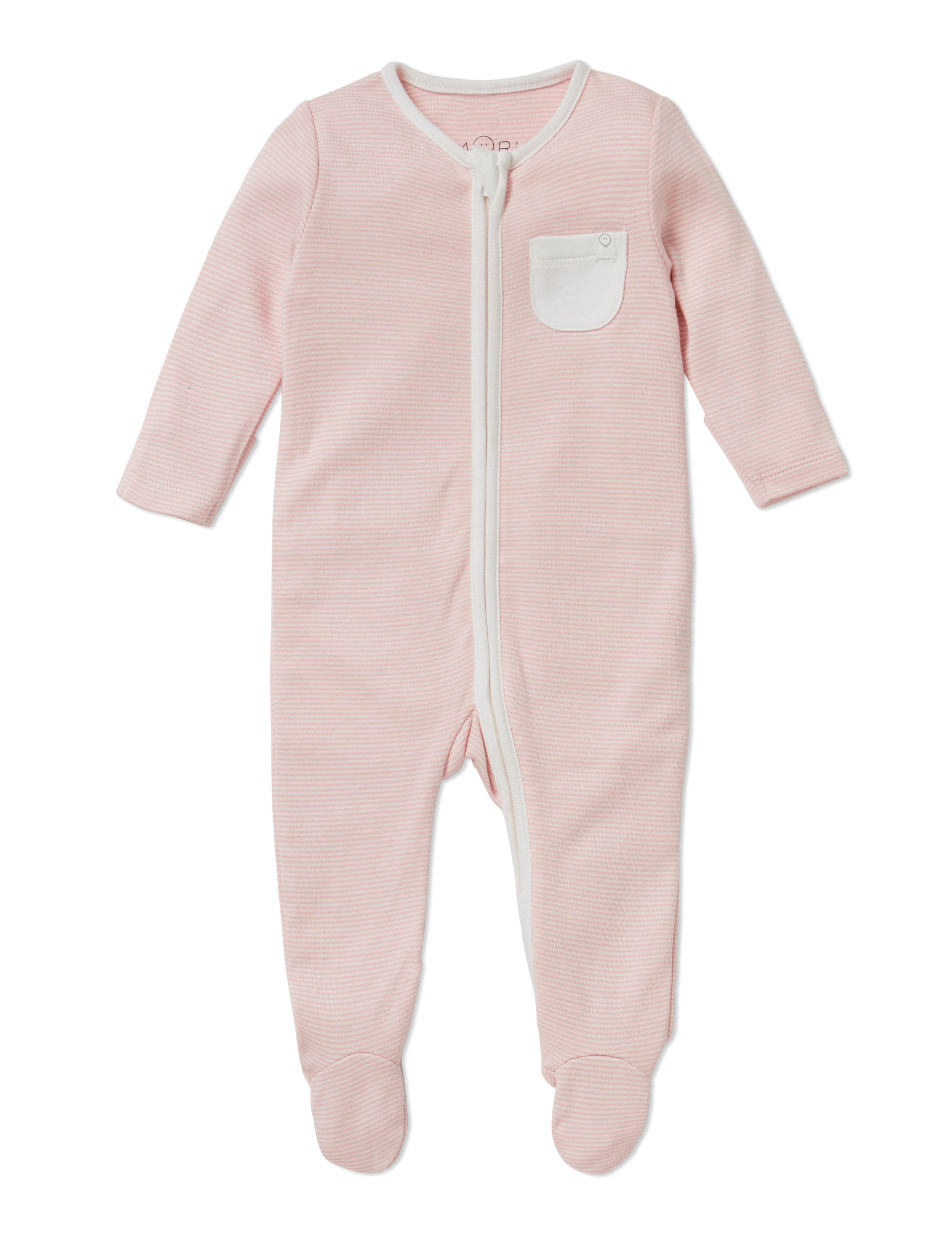 Cotton Blend Striped Sleepsuit (0-24 Mths) 2 of 5