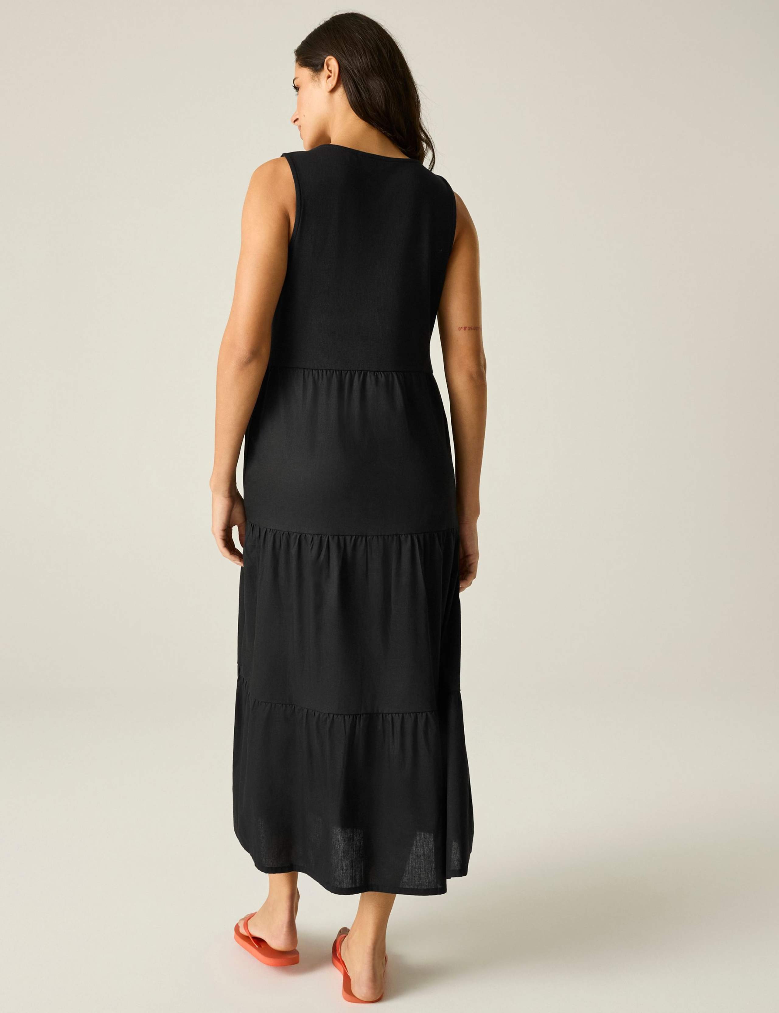 Cotton Rich Midi Tiered Dress 5 of 6
