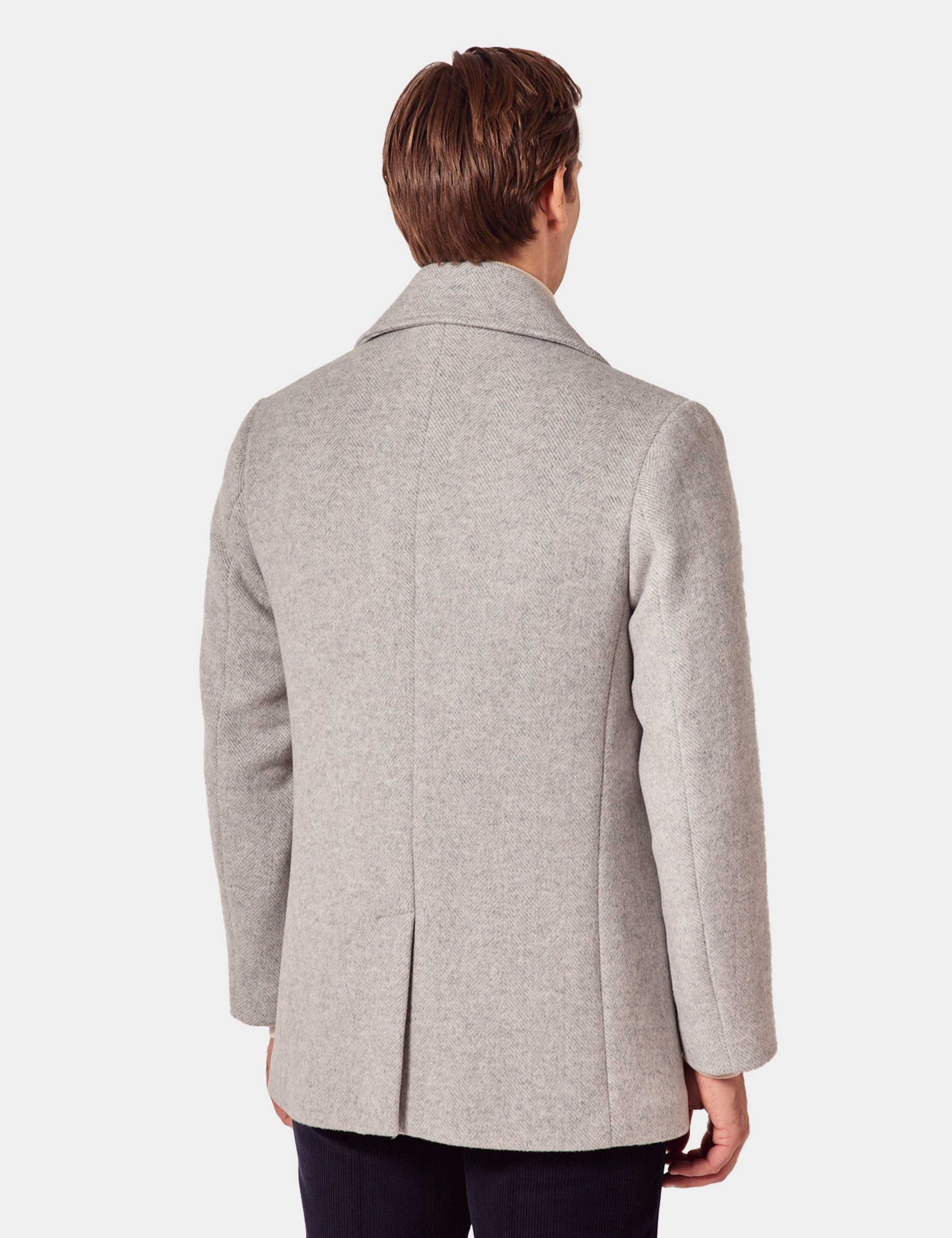 Wool Blend Herringbone Pea Coat 2 of 2