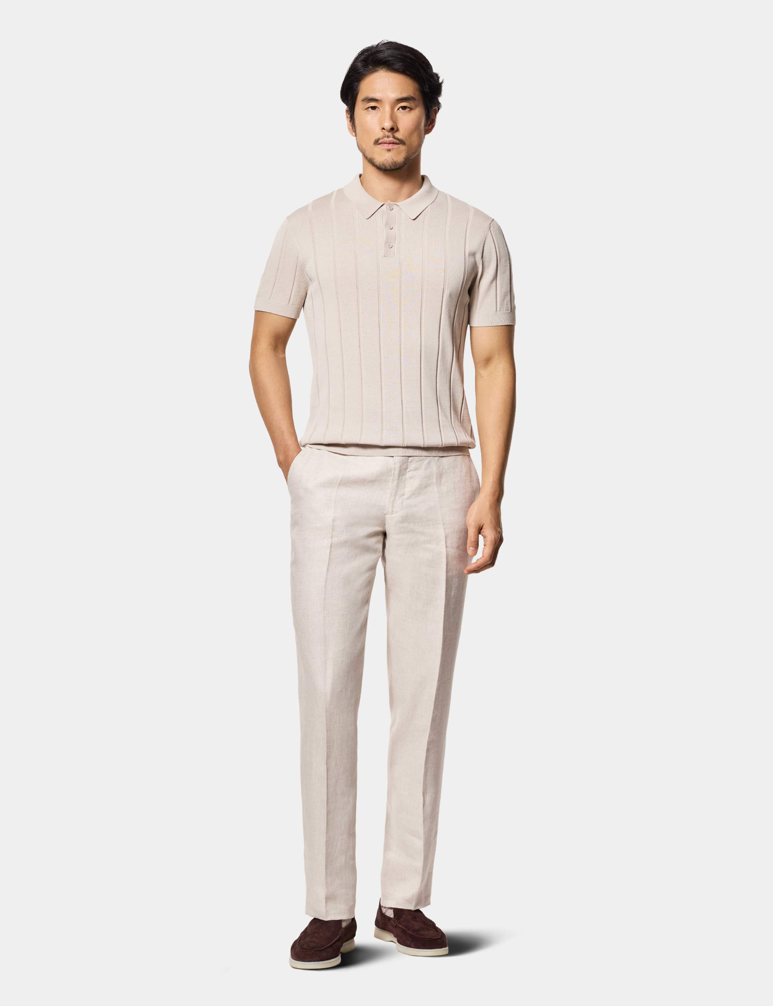 Pure Cotton Rib Knitted Polo Shirt 4 of 5