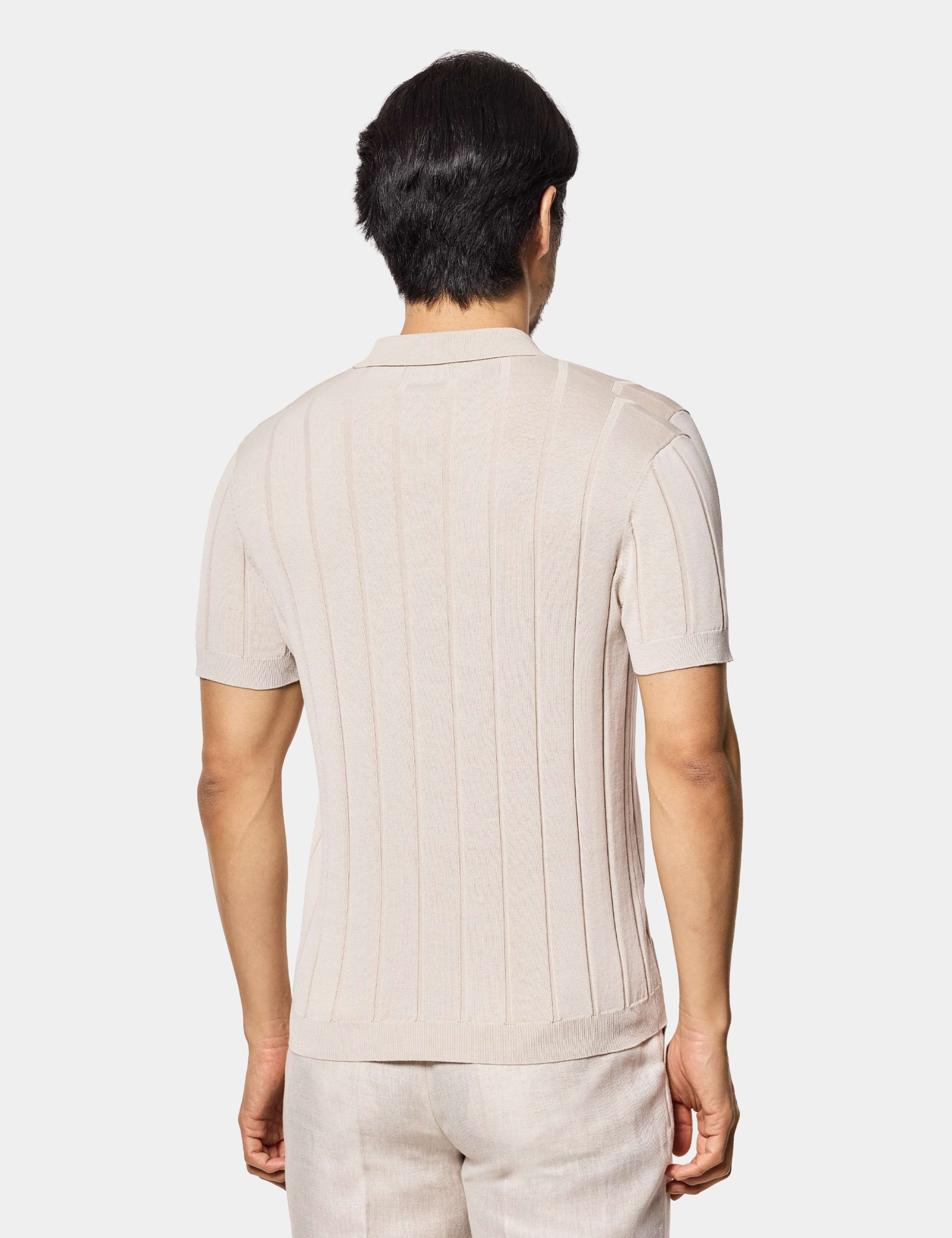 Pure Cotton Rib Knitted Polo Shirt 5 of 5