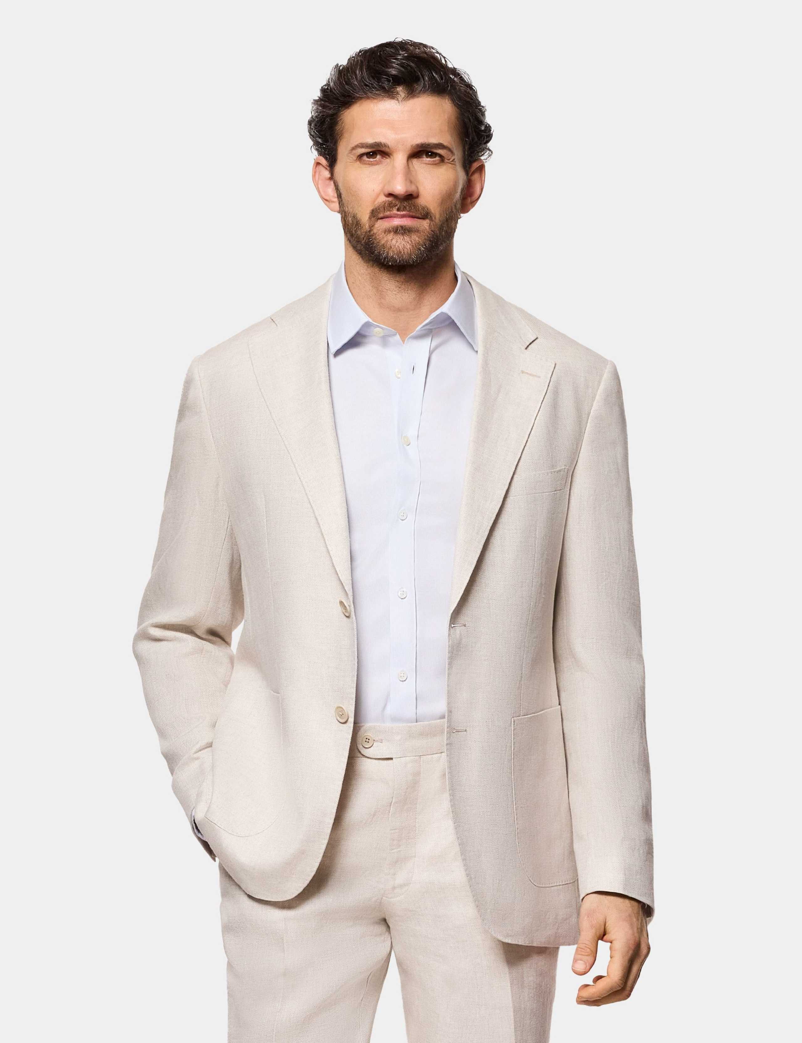 Tailored Fit Pure Linen Suit Jacket 1 of 3