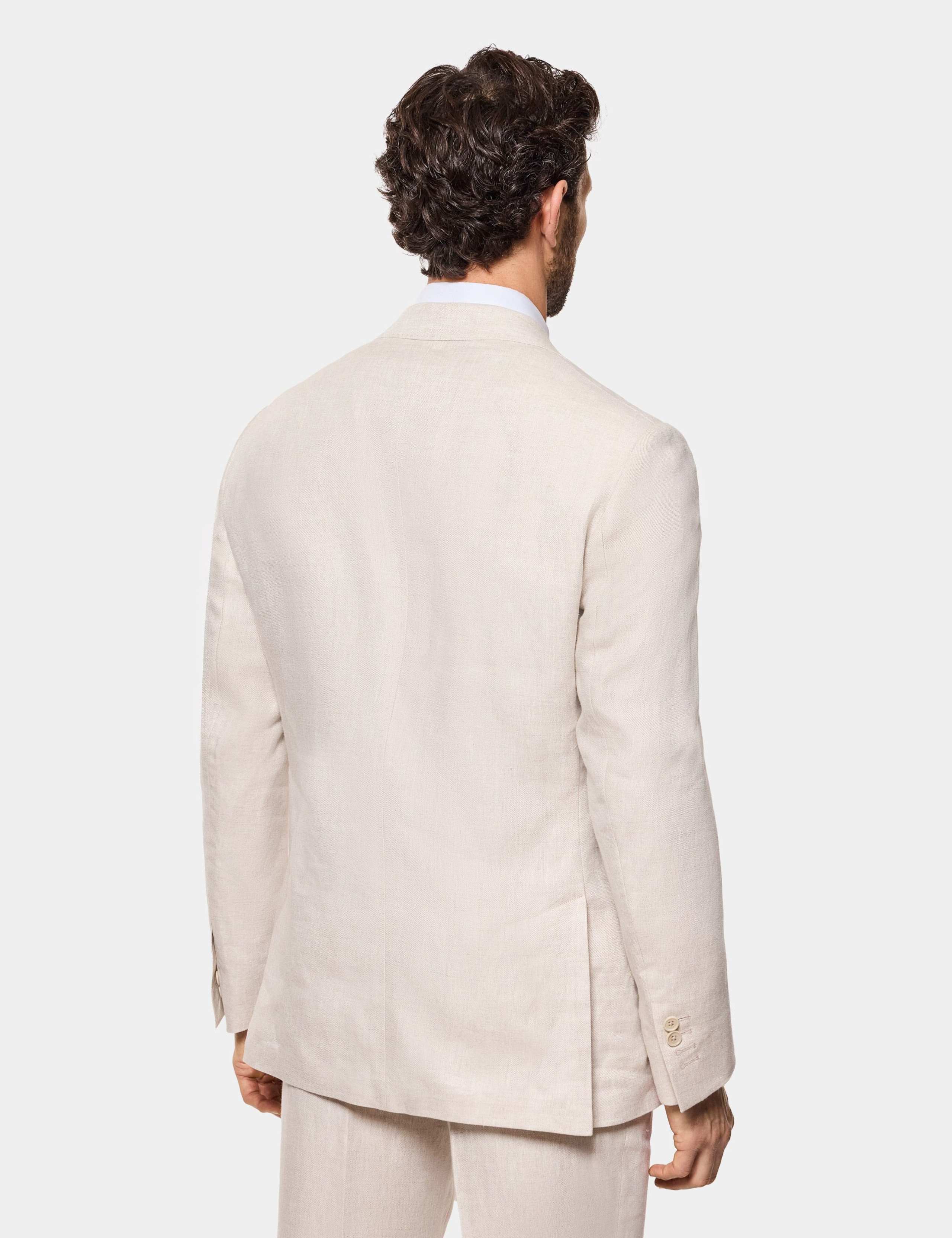 Tailored Fit Pure Linen Suit Jacket 3 of 3