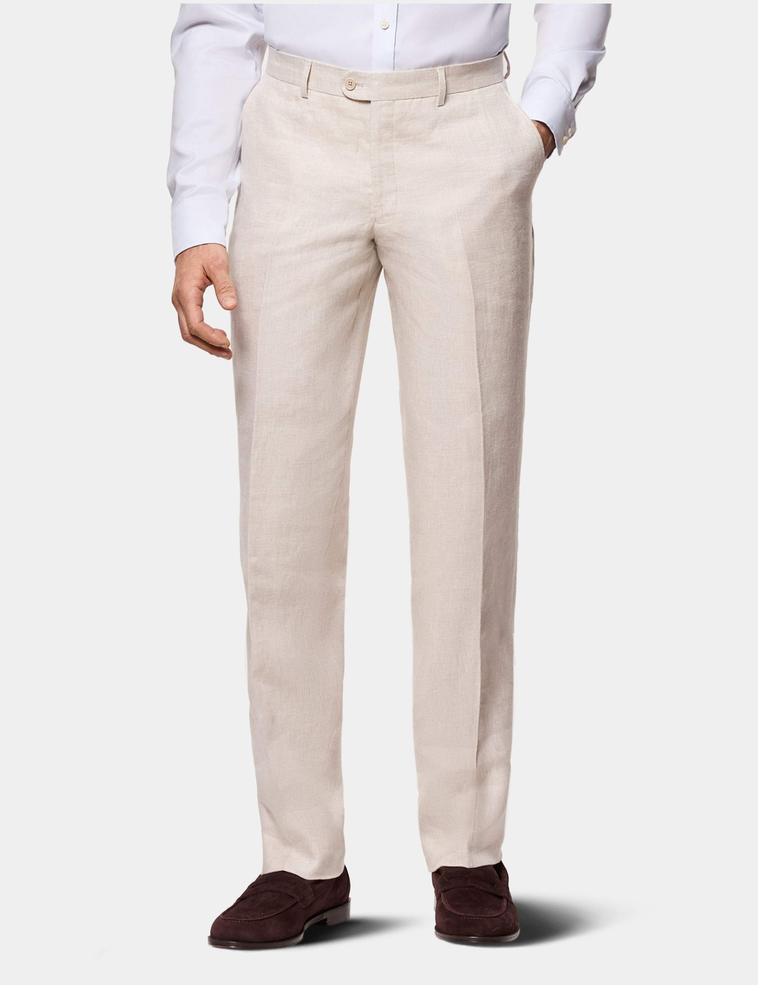 Tailored Fit Pure Linen Trousers 1 of 3