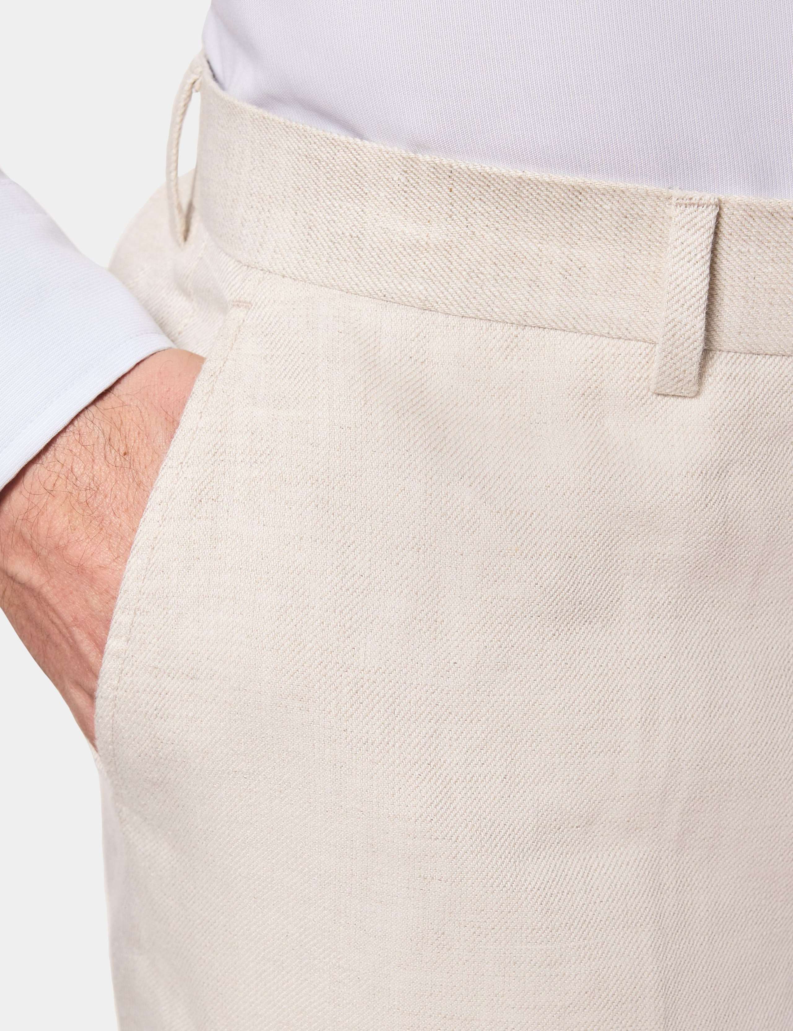 Tailored Fit Pure Linen Trousers 2 of 3