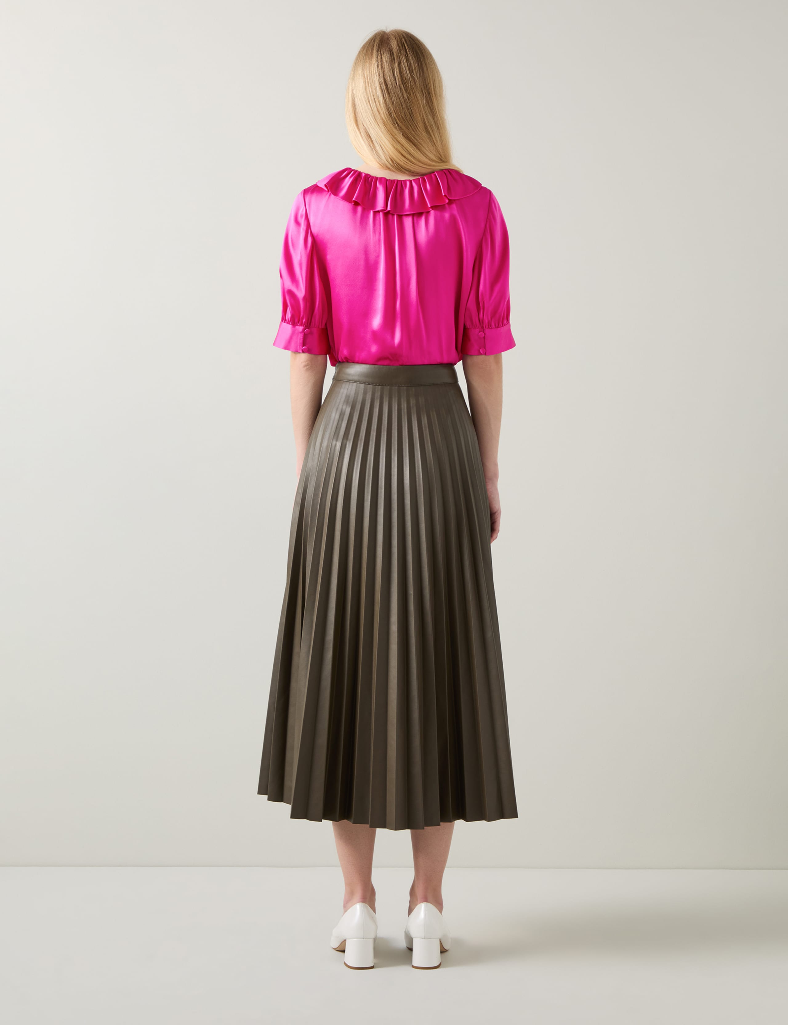 Pure Silk Frill Neck Blouse 3 of 4