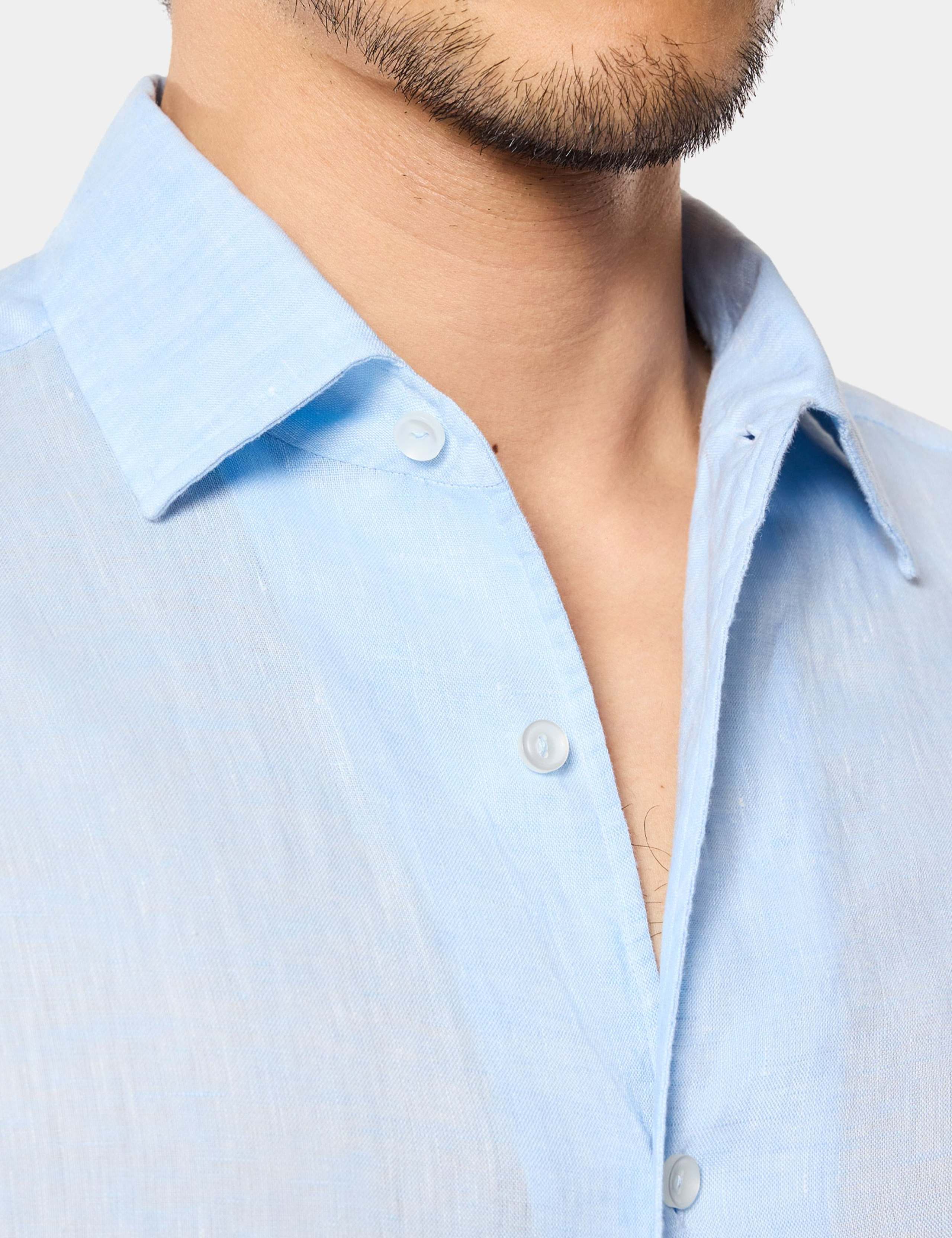 Slim Fit Pure Linen Shirt 2 of 3