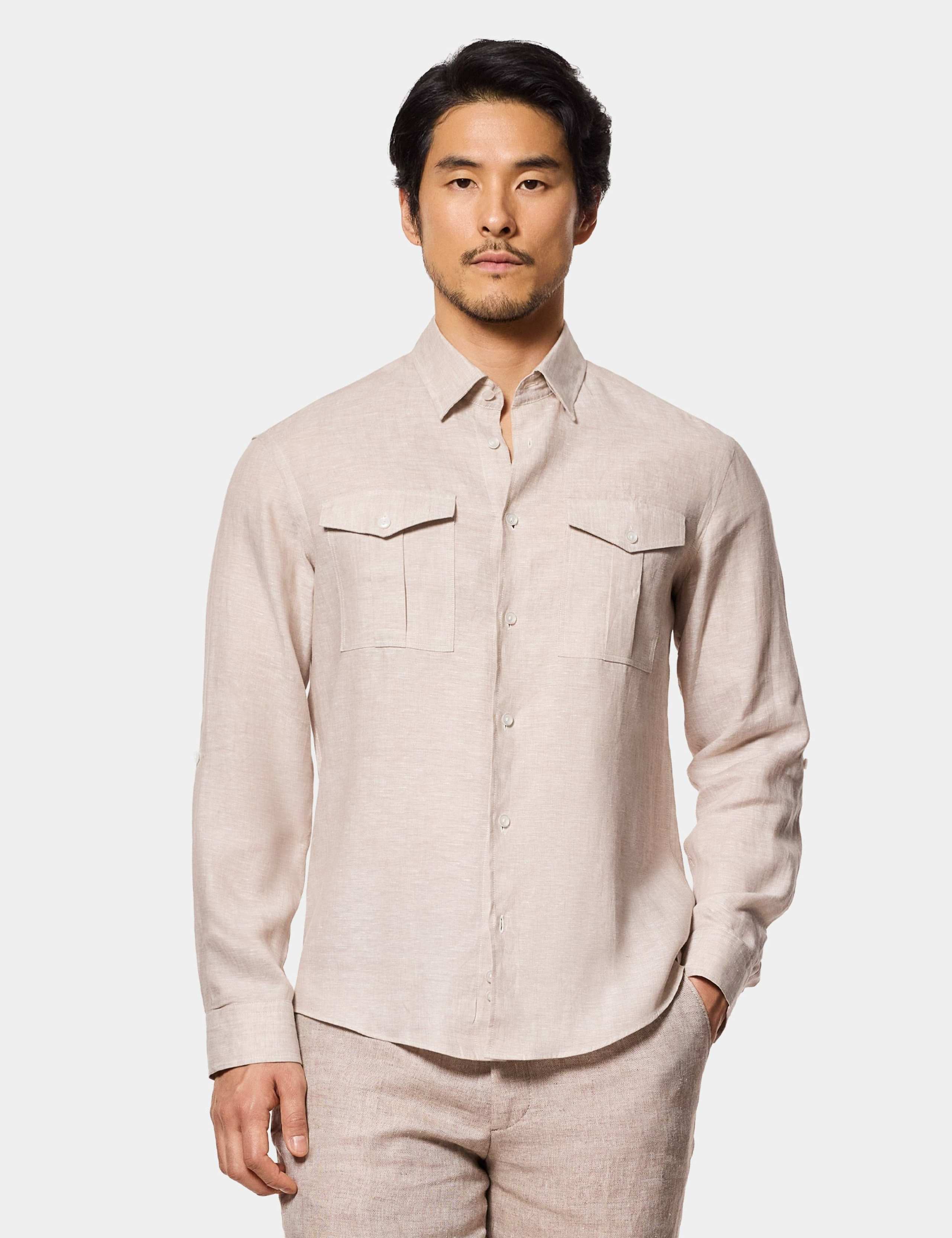 Slim Fit Pure Linen Shirt 1 of 3