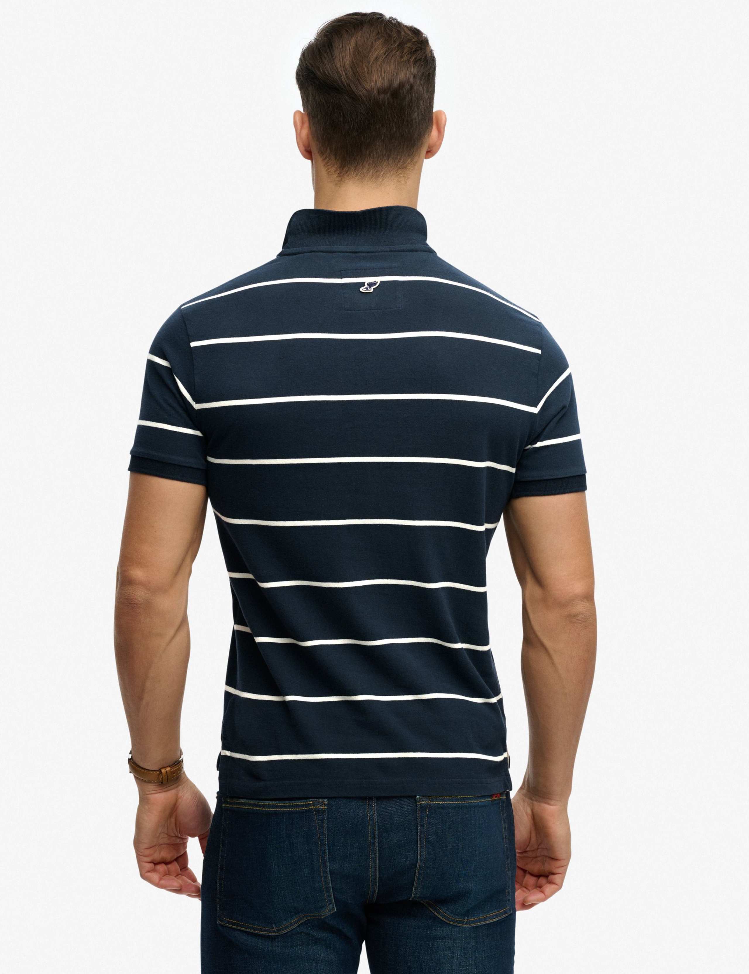 Pure Cotton Jersey Striped Polo Shirt 4 of 8