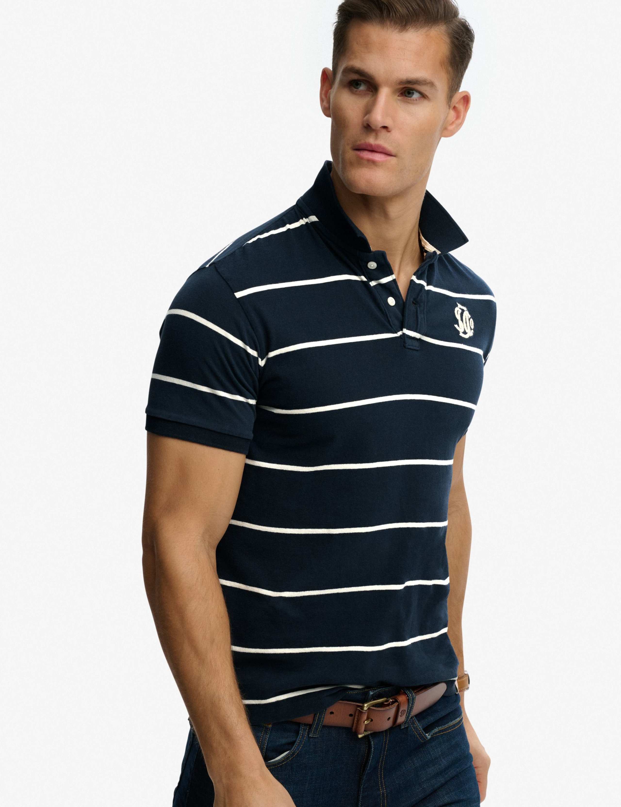 Pure Cotton Jersey Striped Polo Shirt 5 of 8
