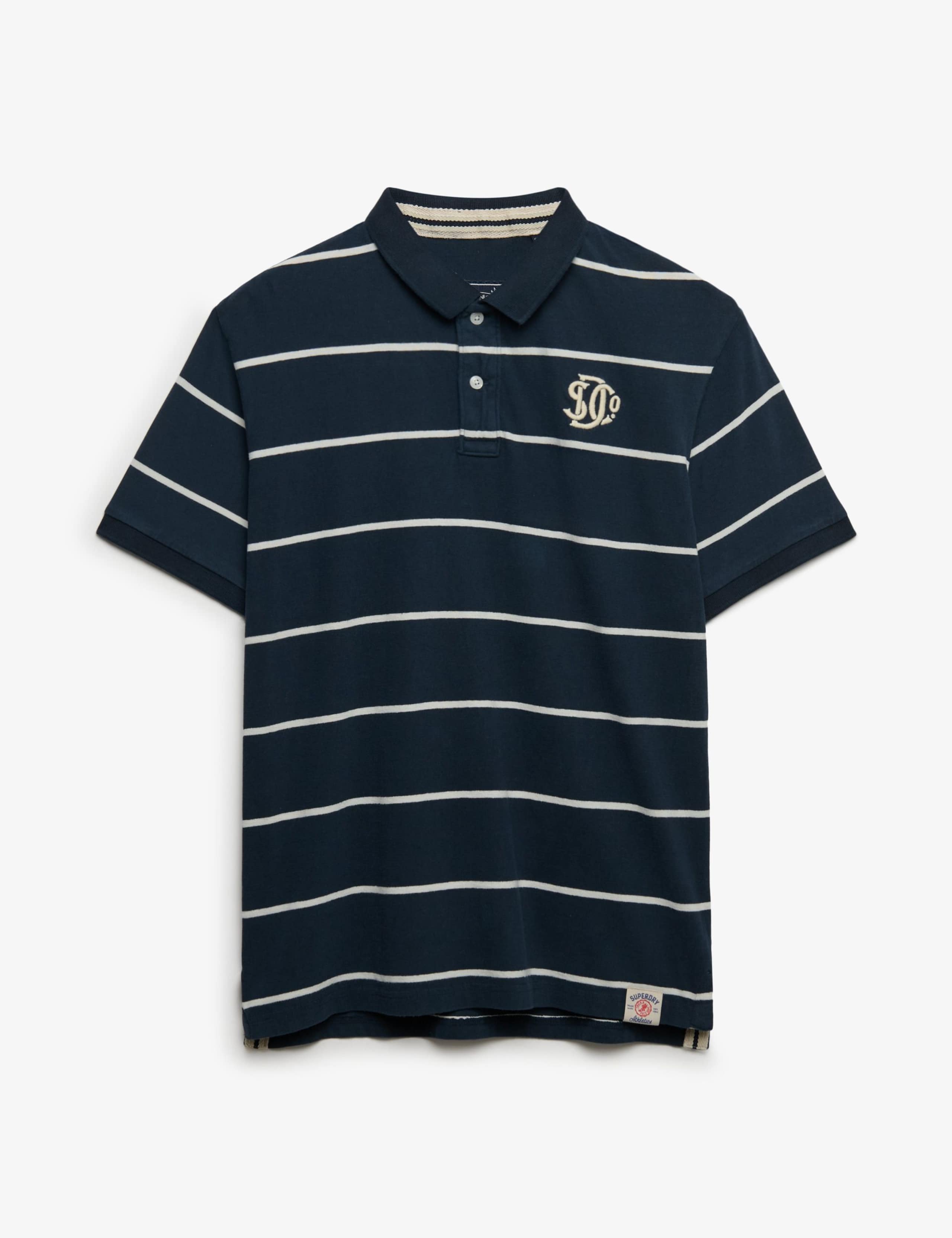 Pure Cotton Jersey Striped Polo Shirt 2 of 8