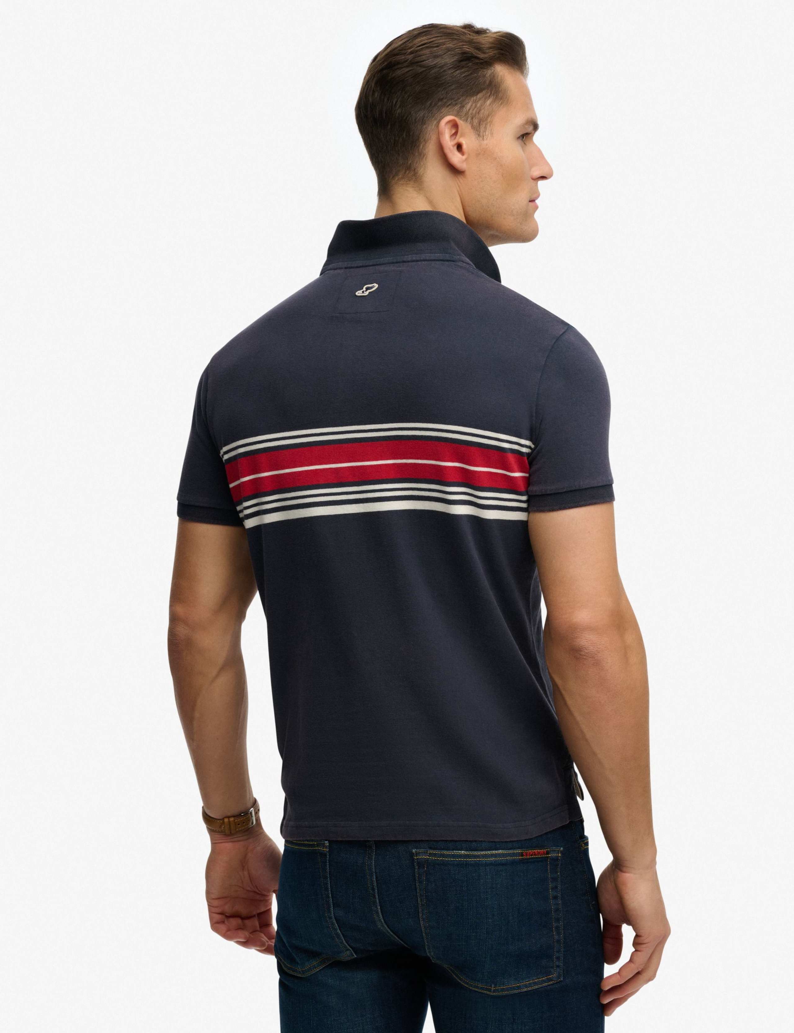 Pure Cotton Jersey Striped Polo Shirt 4 of 8