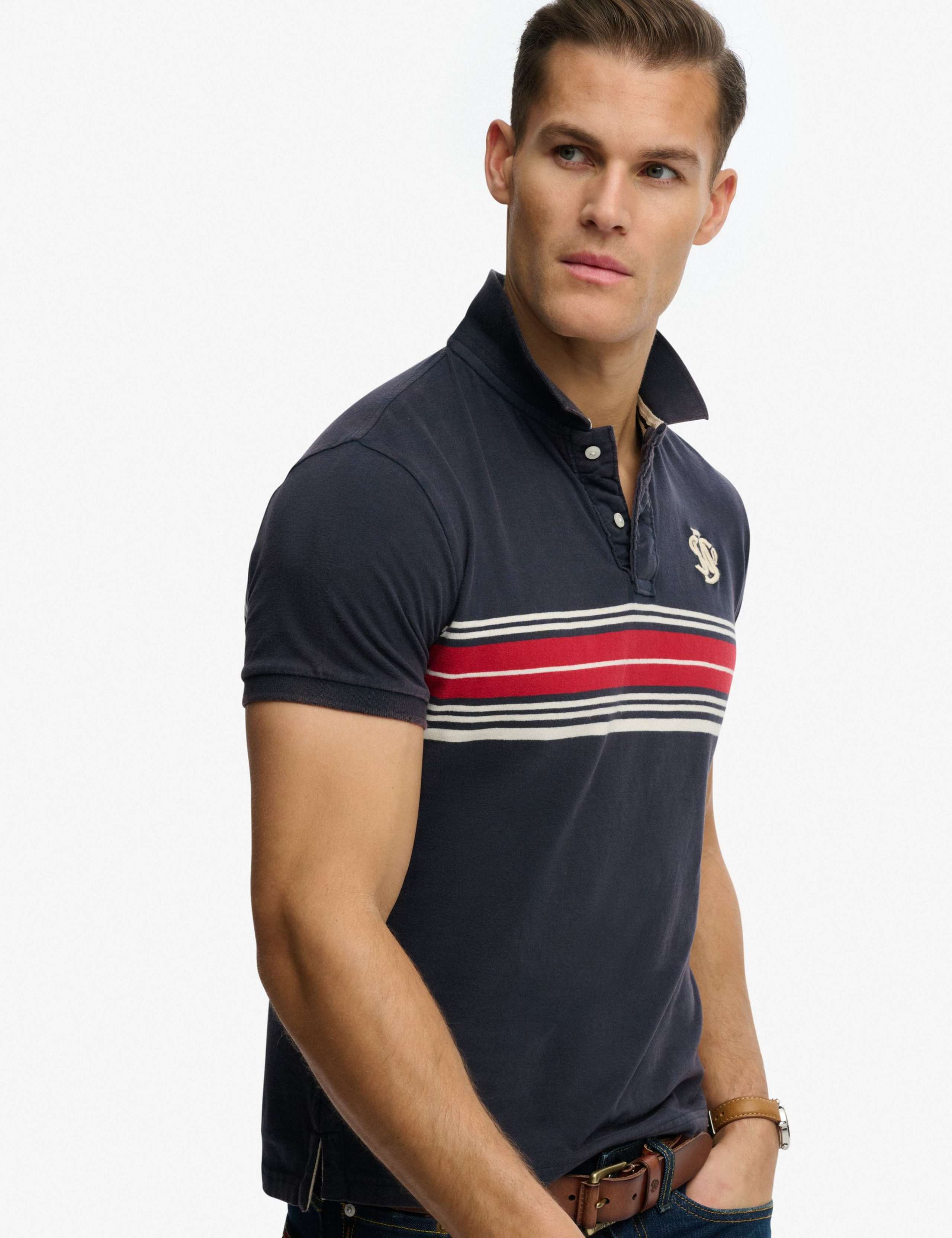 Pure Cotton Jersey Striped Polo Shirt 5 of 8